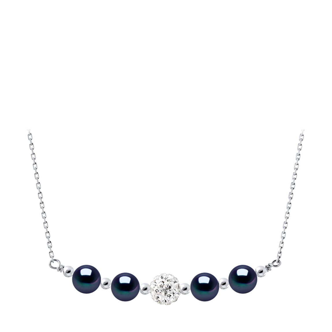 Black Tahitian Style 4 Real Cultured Freshwater Pearl Necklace main product photo