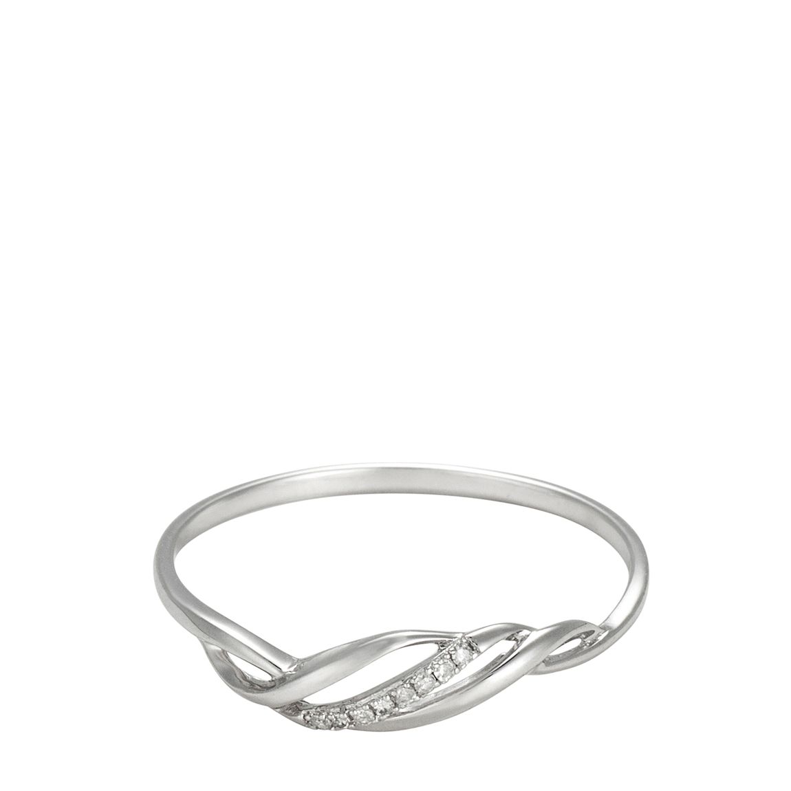 Silver Diamond Embellished Twist Ring main product photo