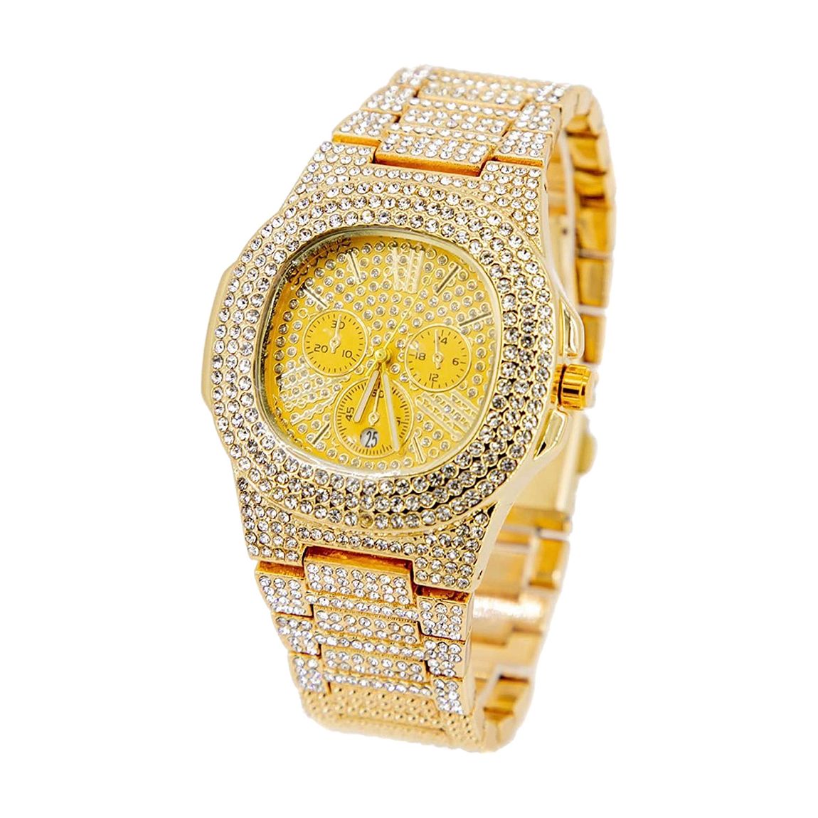 18K Gold Zircon Quartz Chrono Watch main product photo