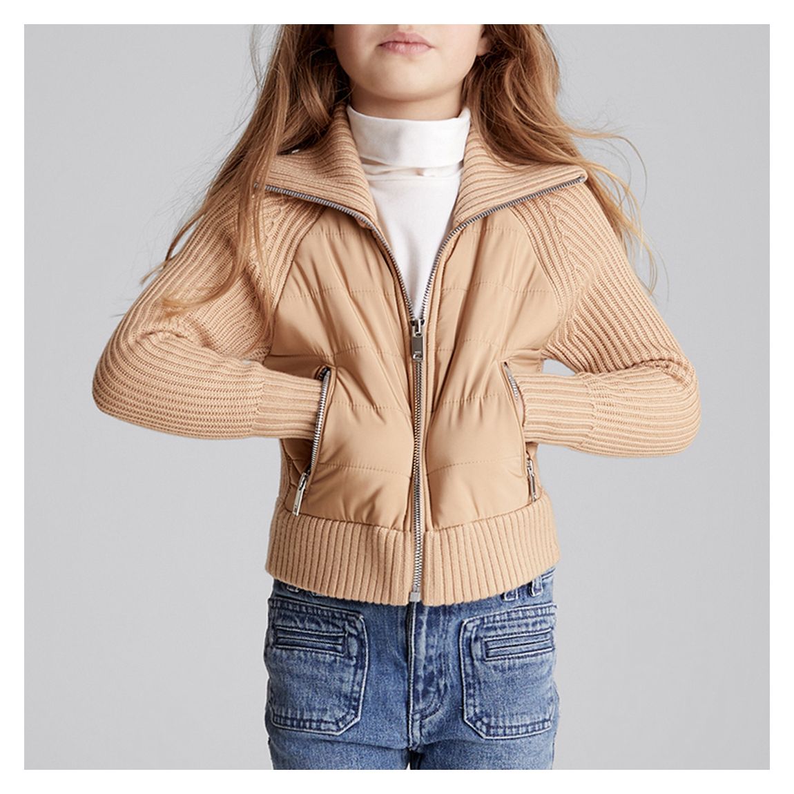 Girl's Camel Kaleigh Wool Blend Hybrid Jacket main product photo