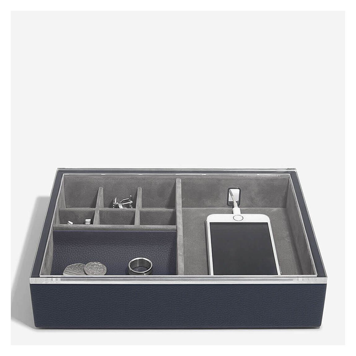 Navy Blue Valet And Acrylic Lid main product photo