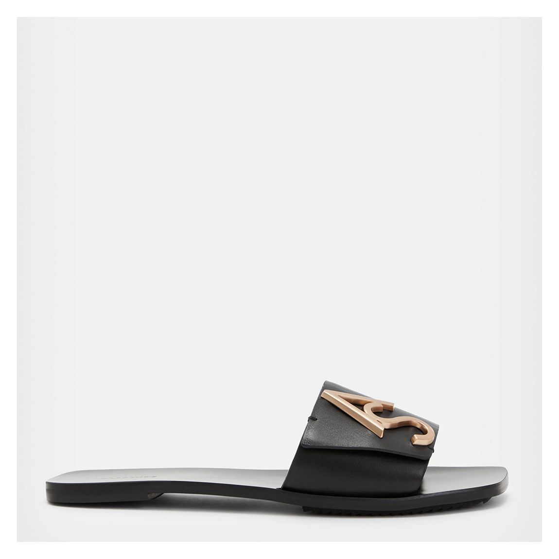 Black Leather Klara Slide Sandals main product photo
