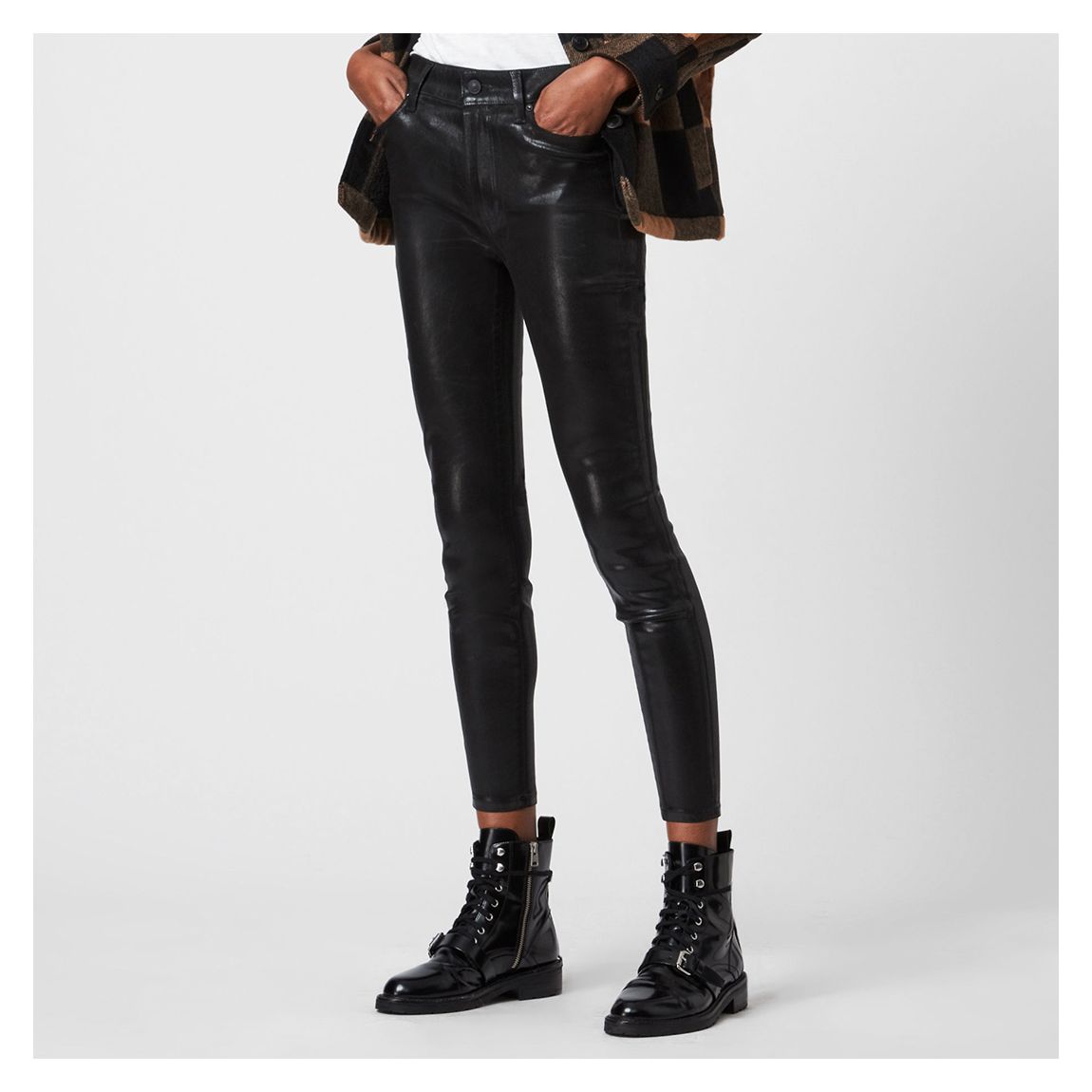 Black Alex Coated Skinny Jeans main product photo