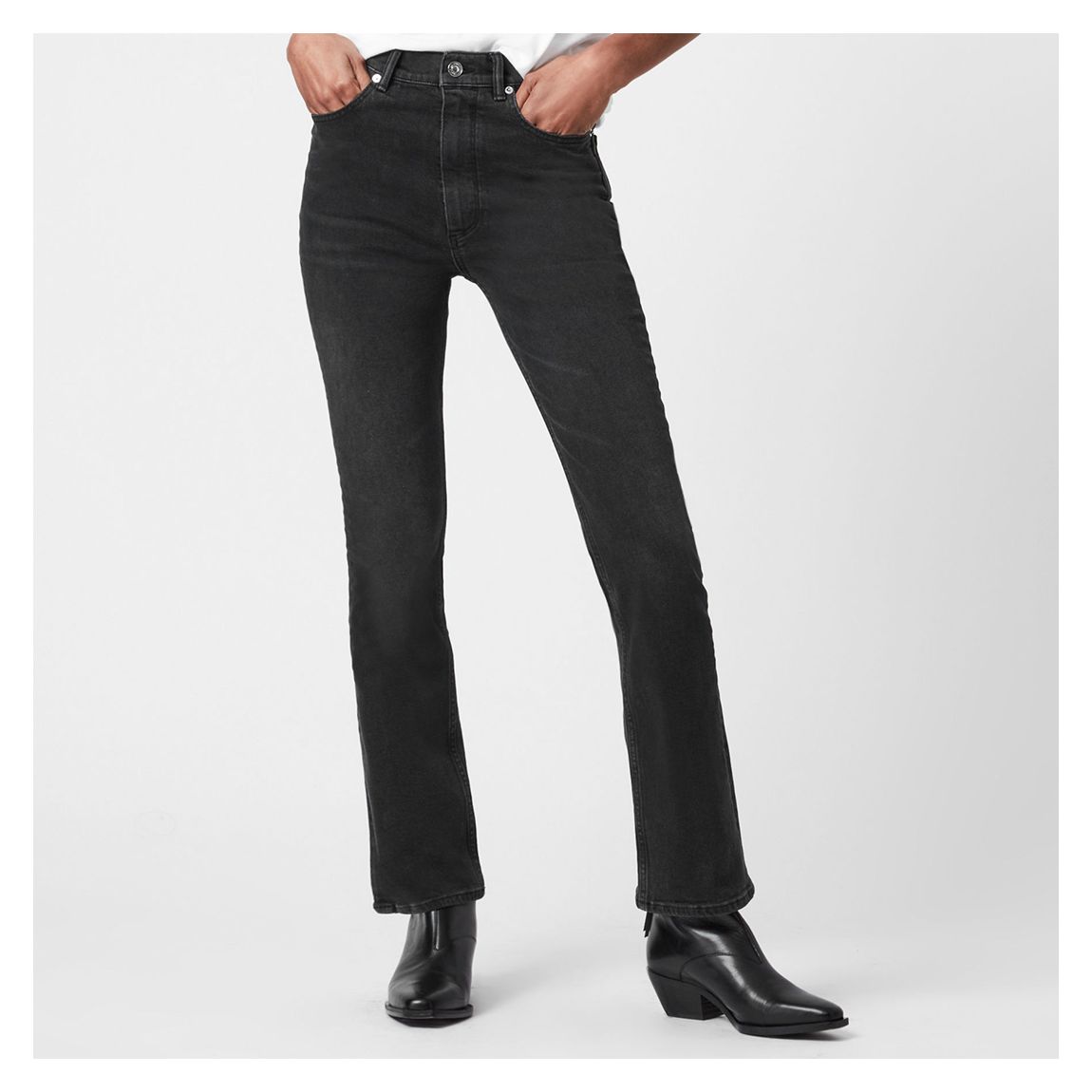 Black Ciara High Waist Bootcut Stretch Jeans main product photo