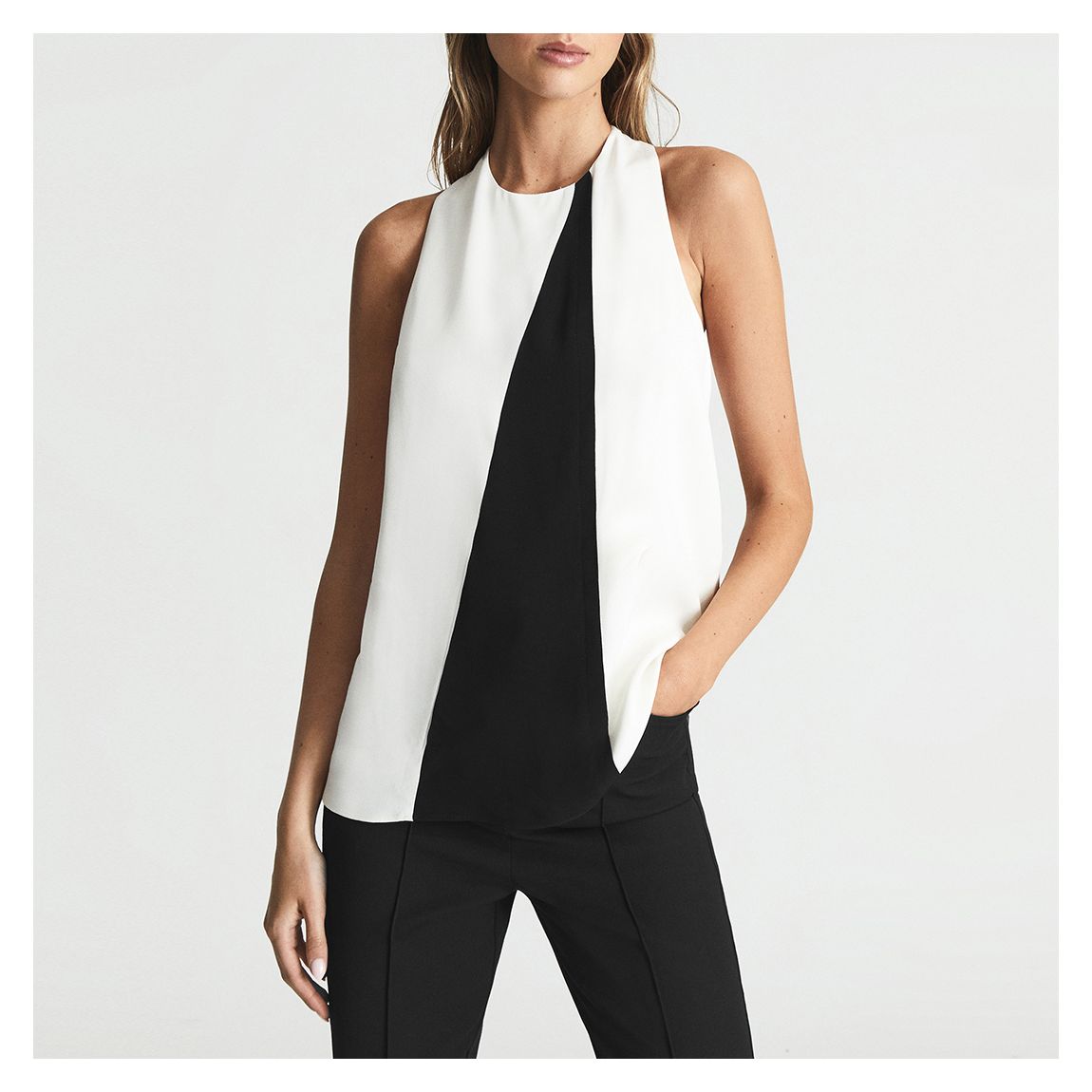 White Sharon Colour Block Top main product photo