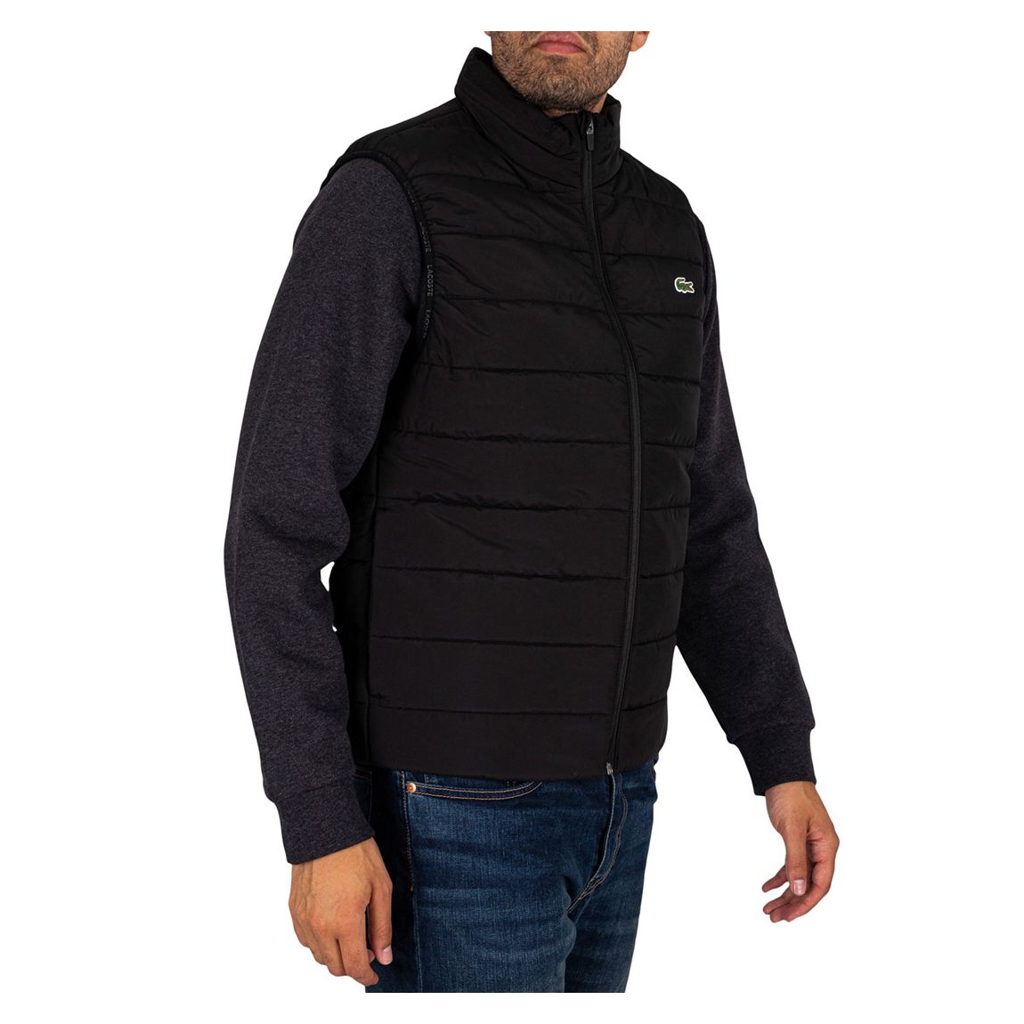 Black Quilted Zip Up Gilet main product photo