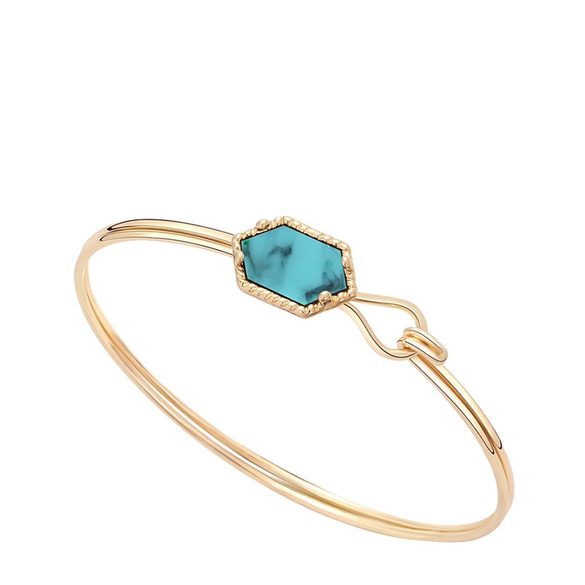 18K Gold Geometric Turquoise Bangle main product photo
