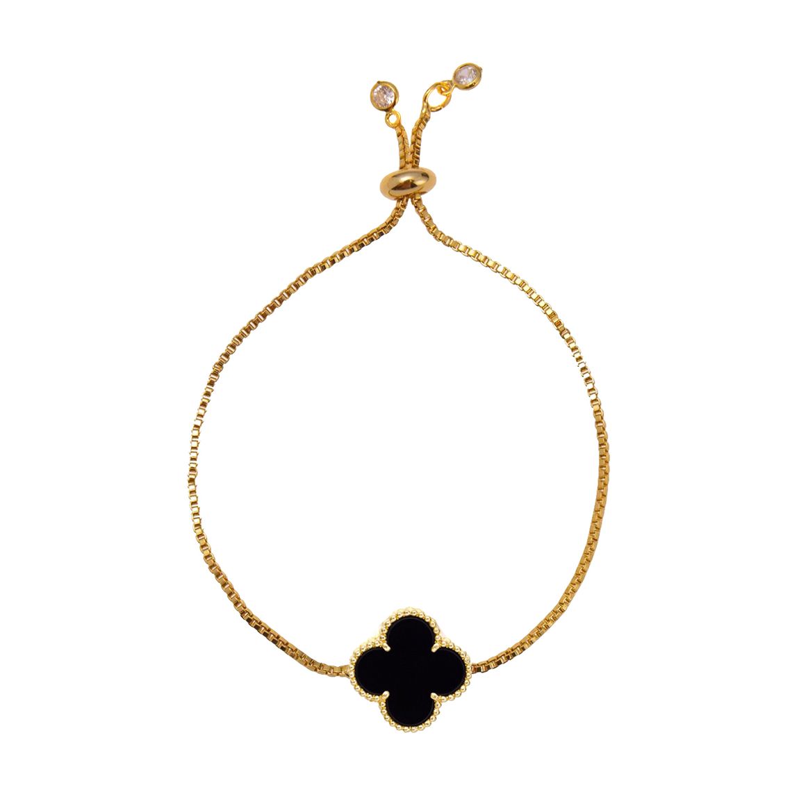 18K Gold Black Adjustable Bracelet main product photo