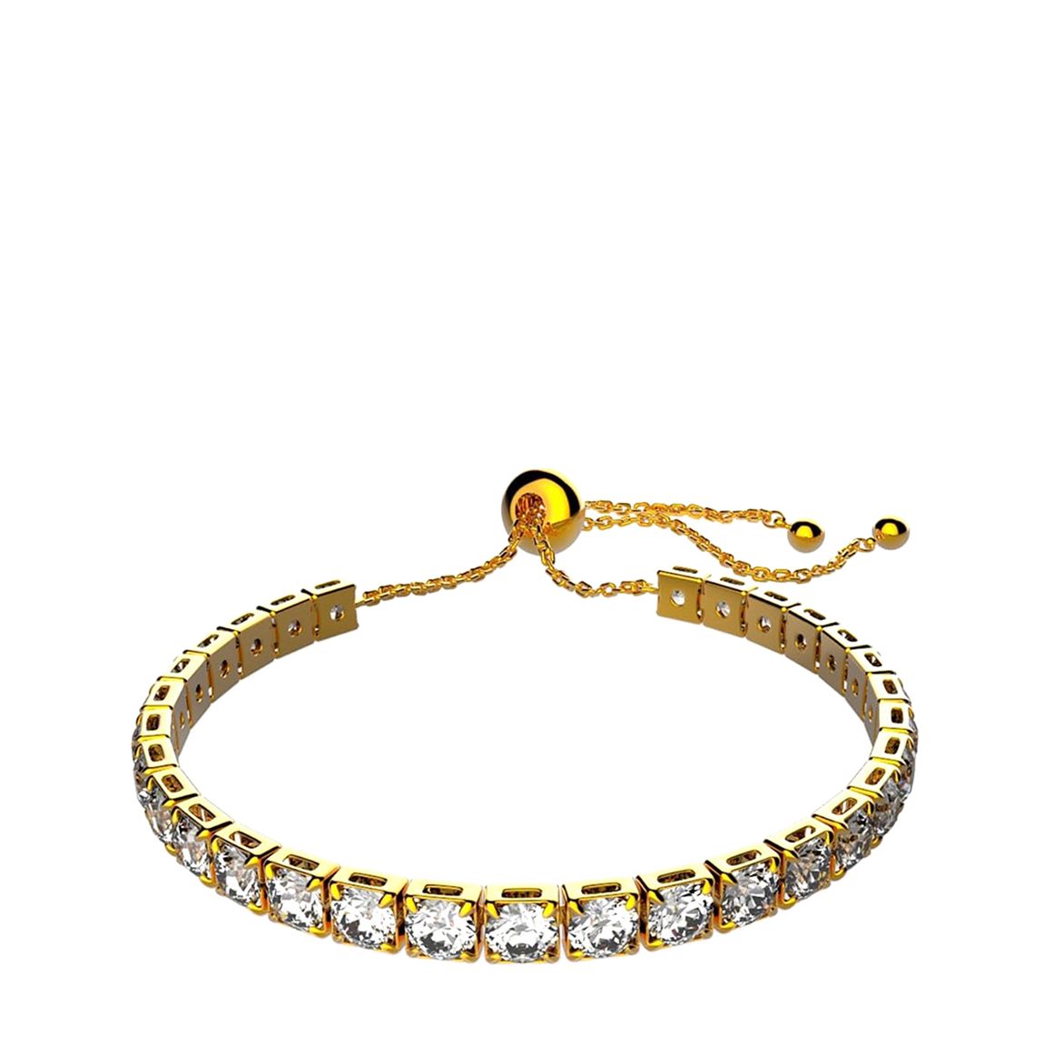 18K Gold Cz Adjustable Bracelet main product photo