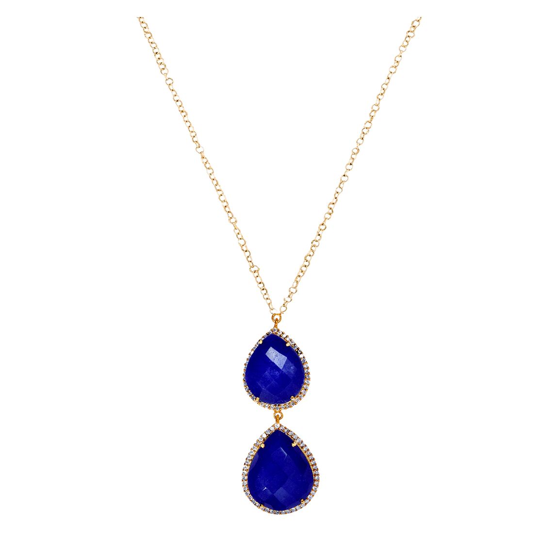 18K Gold Multi Sapphire Drop Necklace main product photo