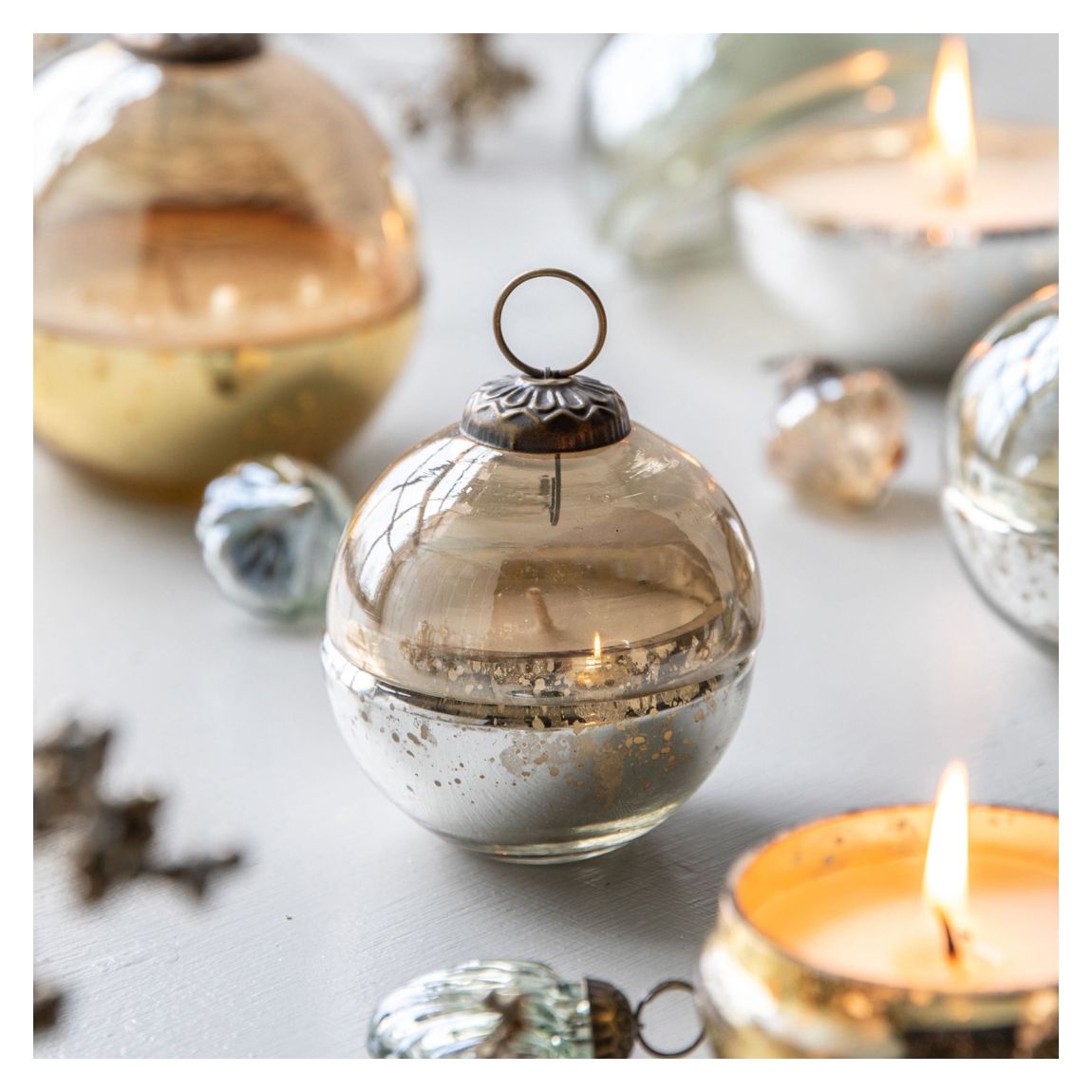 Set of 2 Votive Small Bauble, Brown Lustre main product photo