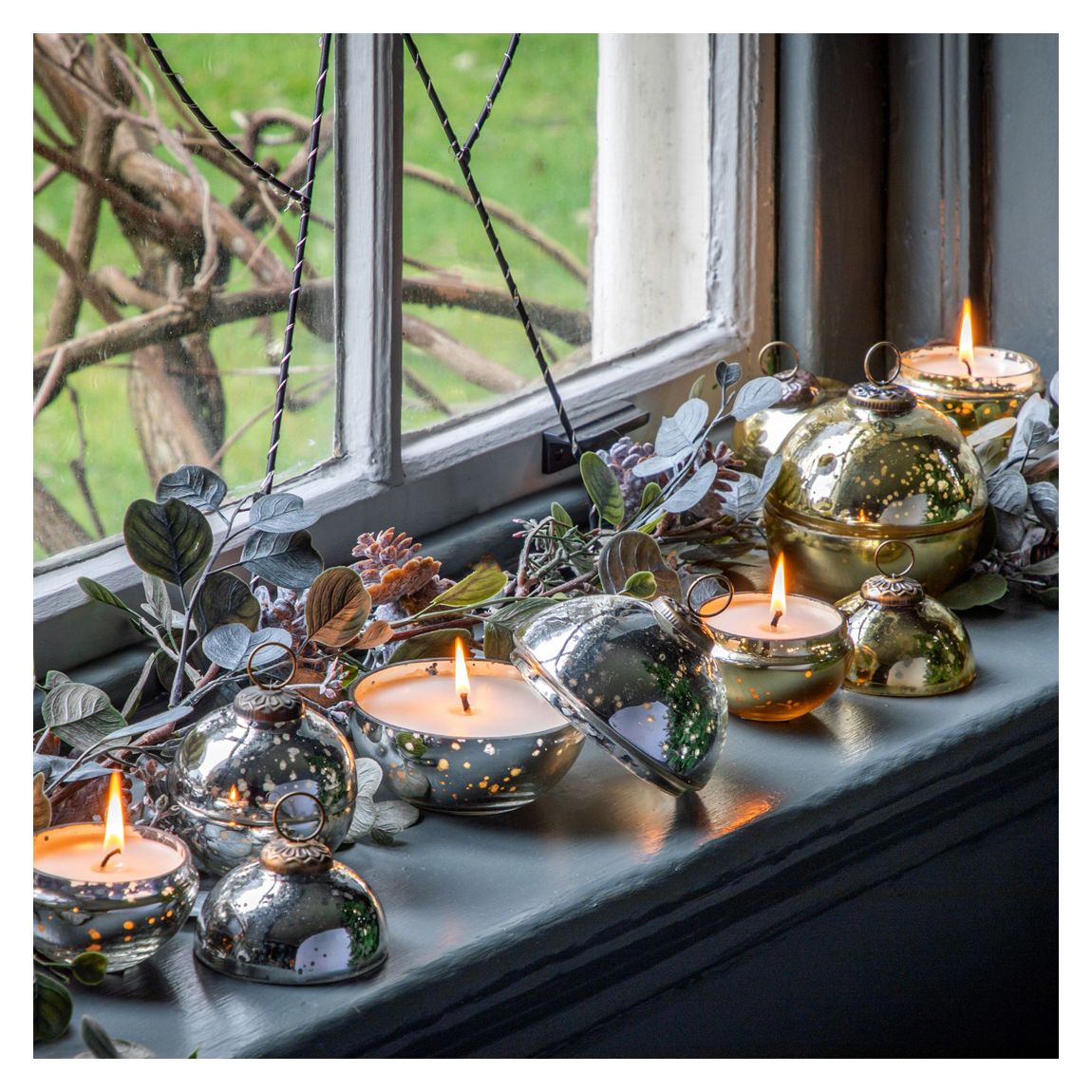 Set of 2 Votive Small Bauble, Silver main product photo