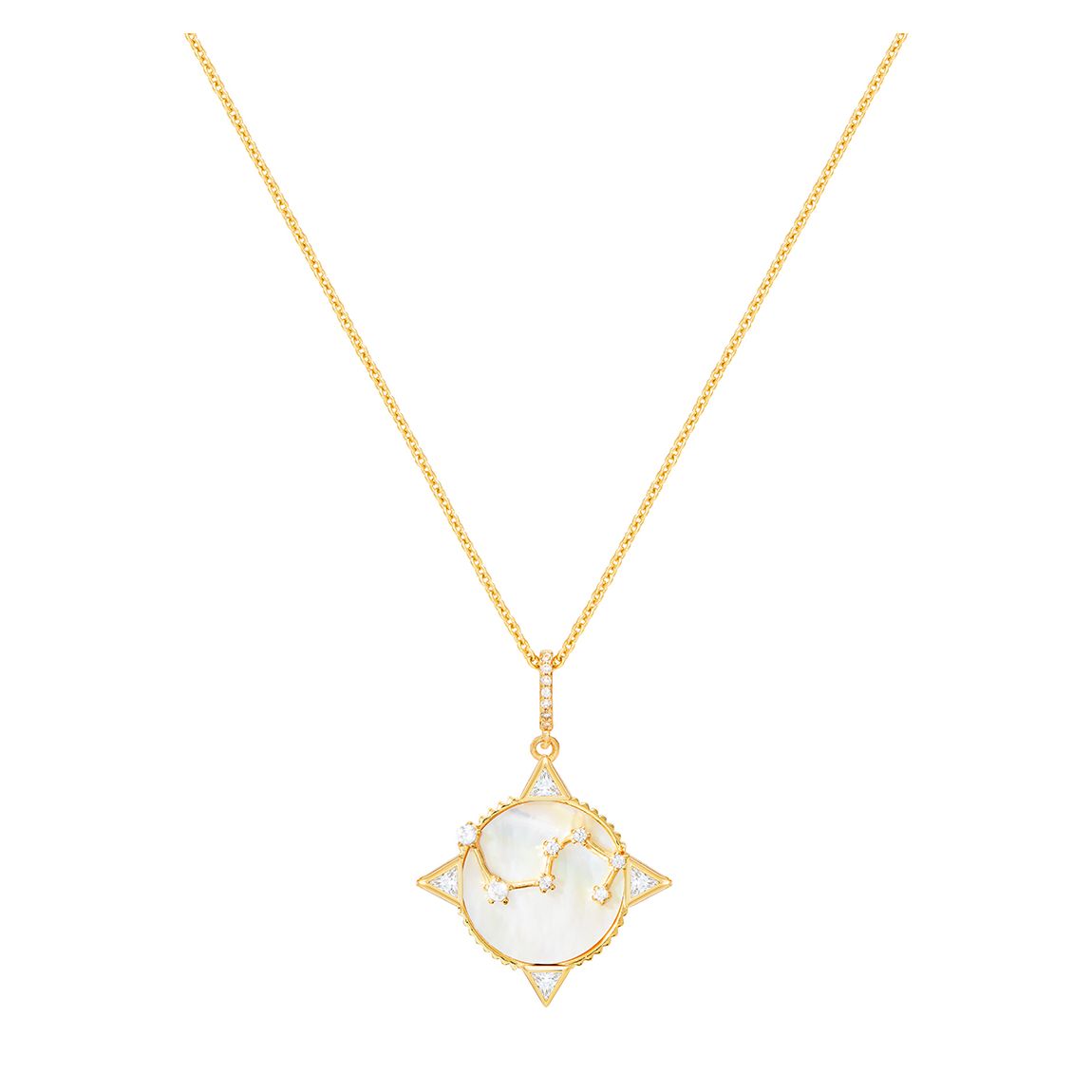 18K Gold Written In The Stars - Leo Necklace (Mother Of Pearl) main product photo