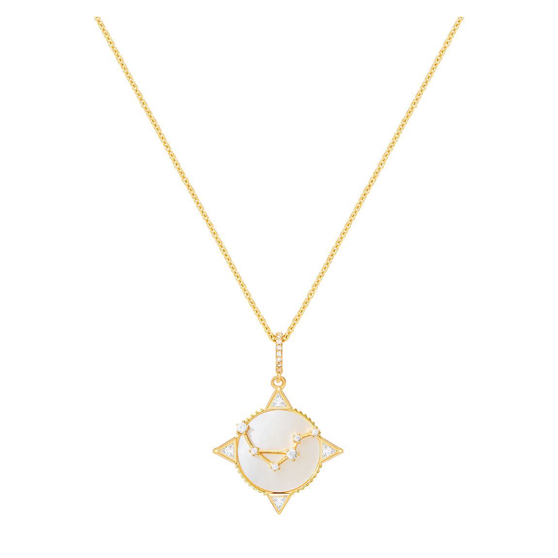 18K Gold Written In The Stars - Libra Necklace (Mother Of Pearl) main product photo