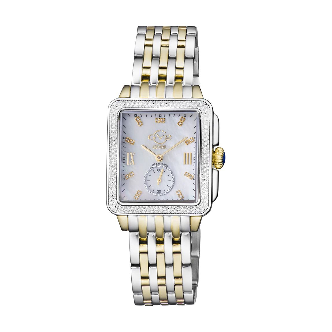 Women's Silver Gevril Mother Of Pearl Swiss Quartz Diamond Watch 34mm main product photo
