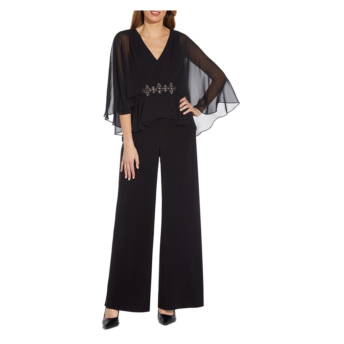 Black Chiffon Jersey Jumpsuit main product photo