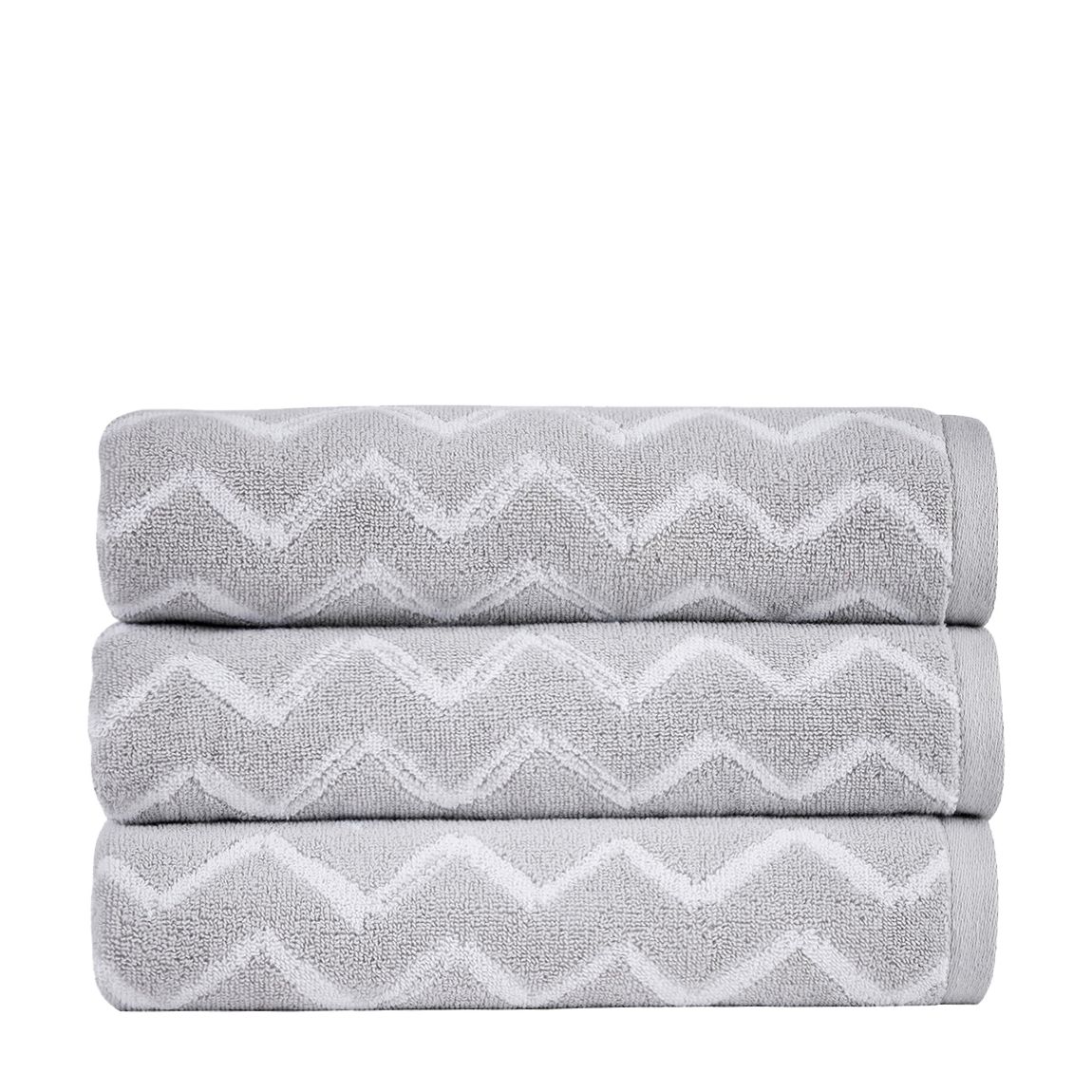 Zig Zag Bath Towel, Silver main product photo