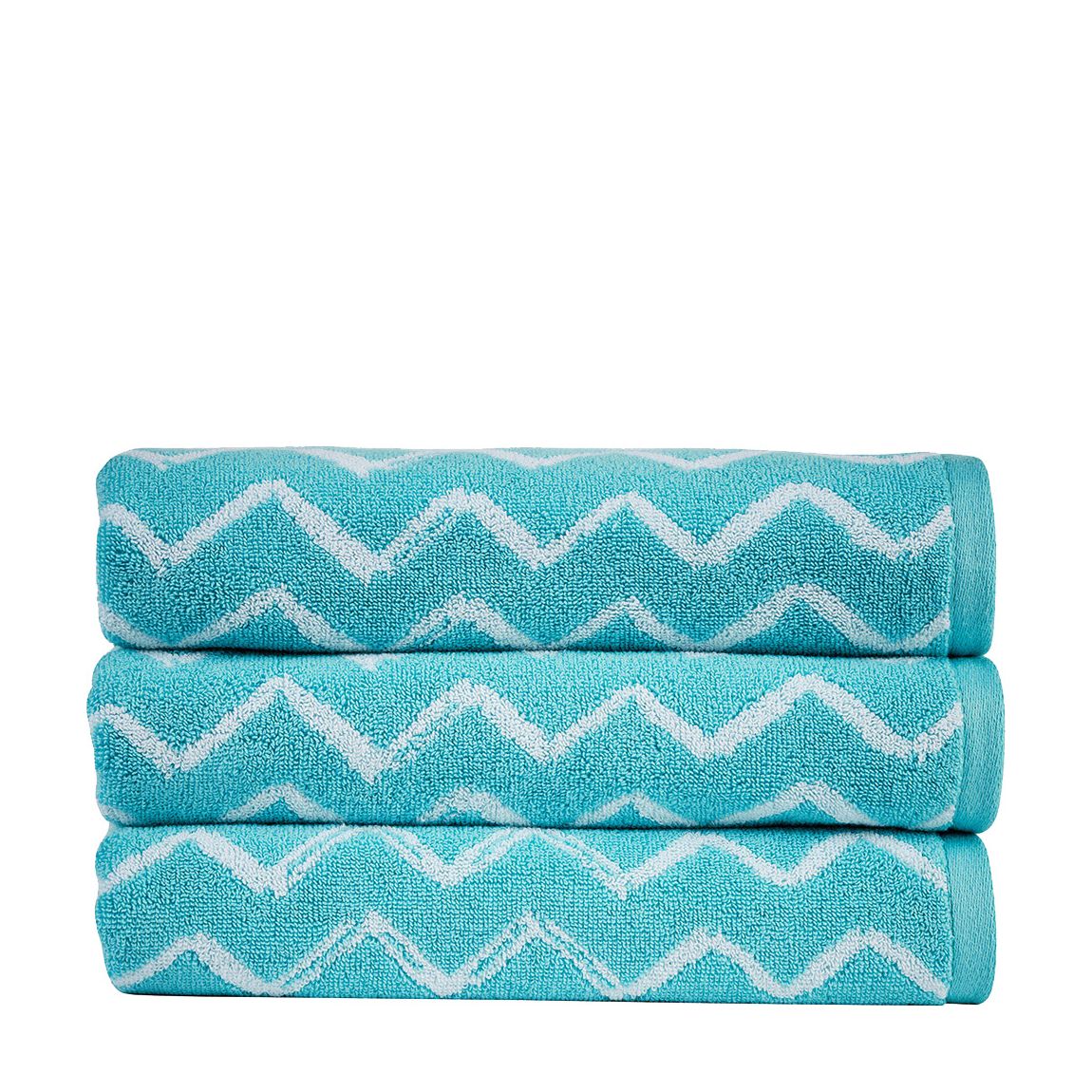 Zig Zag Bath Towel, Aqua main product photo