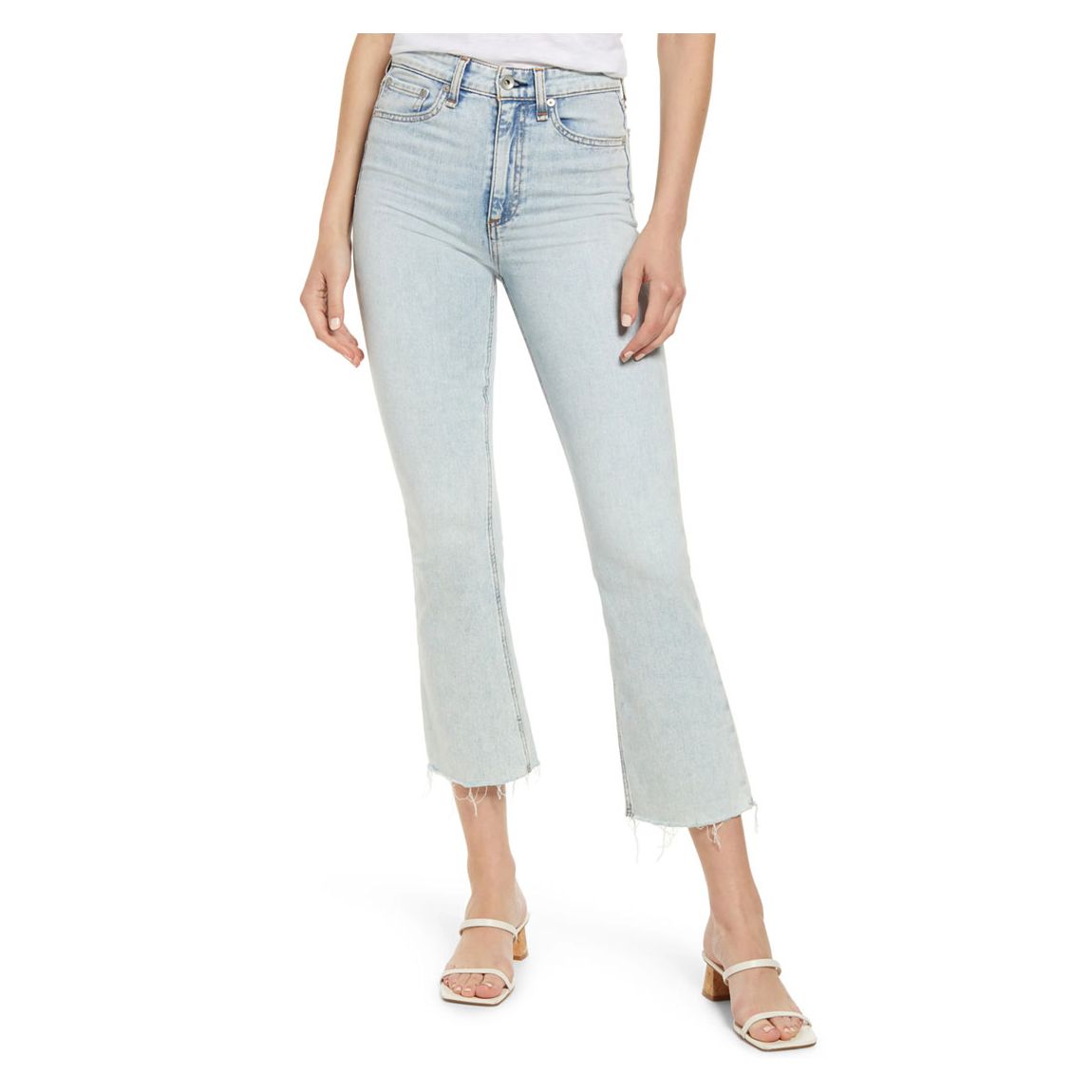 Light Blue Nina High Rise Flare Jeans main product photo