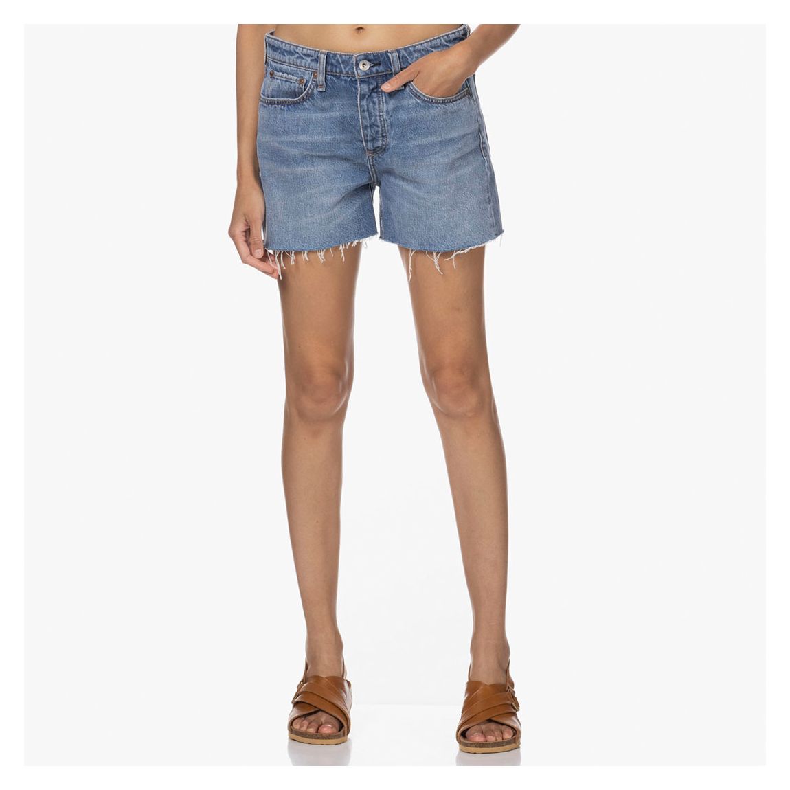 Mid Blue Dre Low Rise Denim Short main product photo