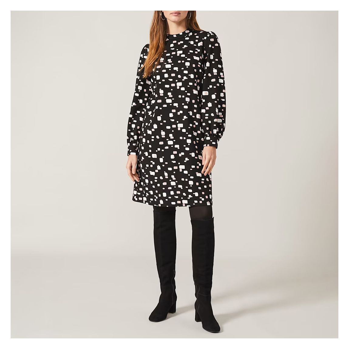 Black Agnes Printed Tunic Dress main product photo