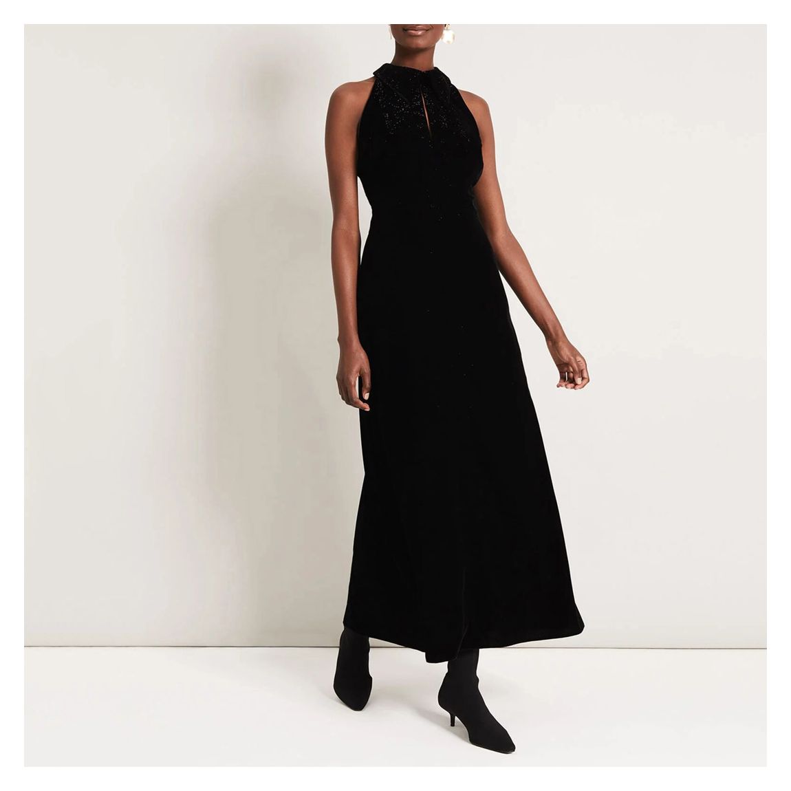Phase Eight Black Violet Shimmer Maxi Dress - BrandAlley