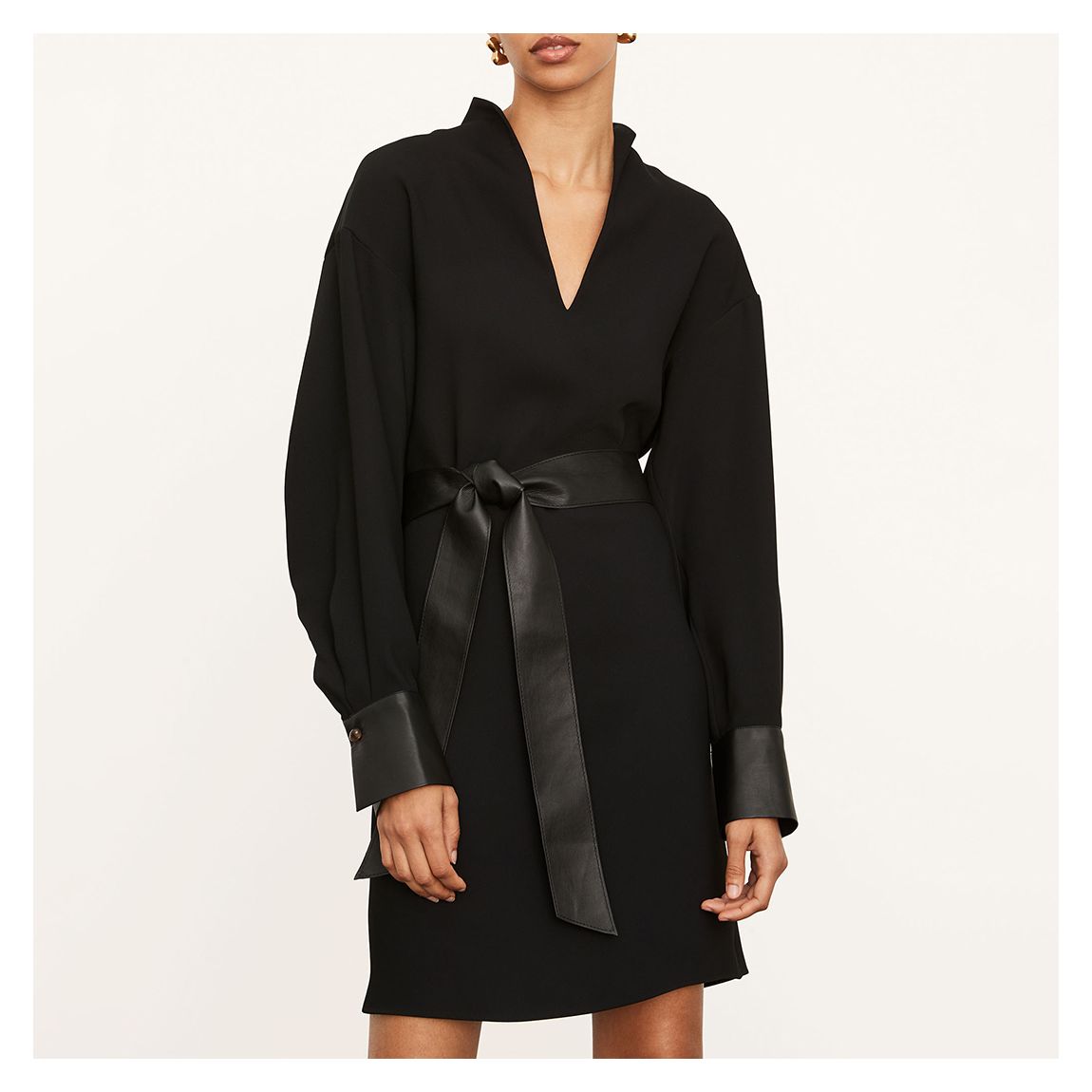 Black Slit Neck Dress main product photo