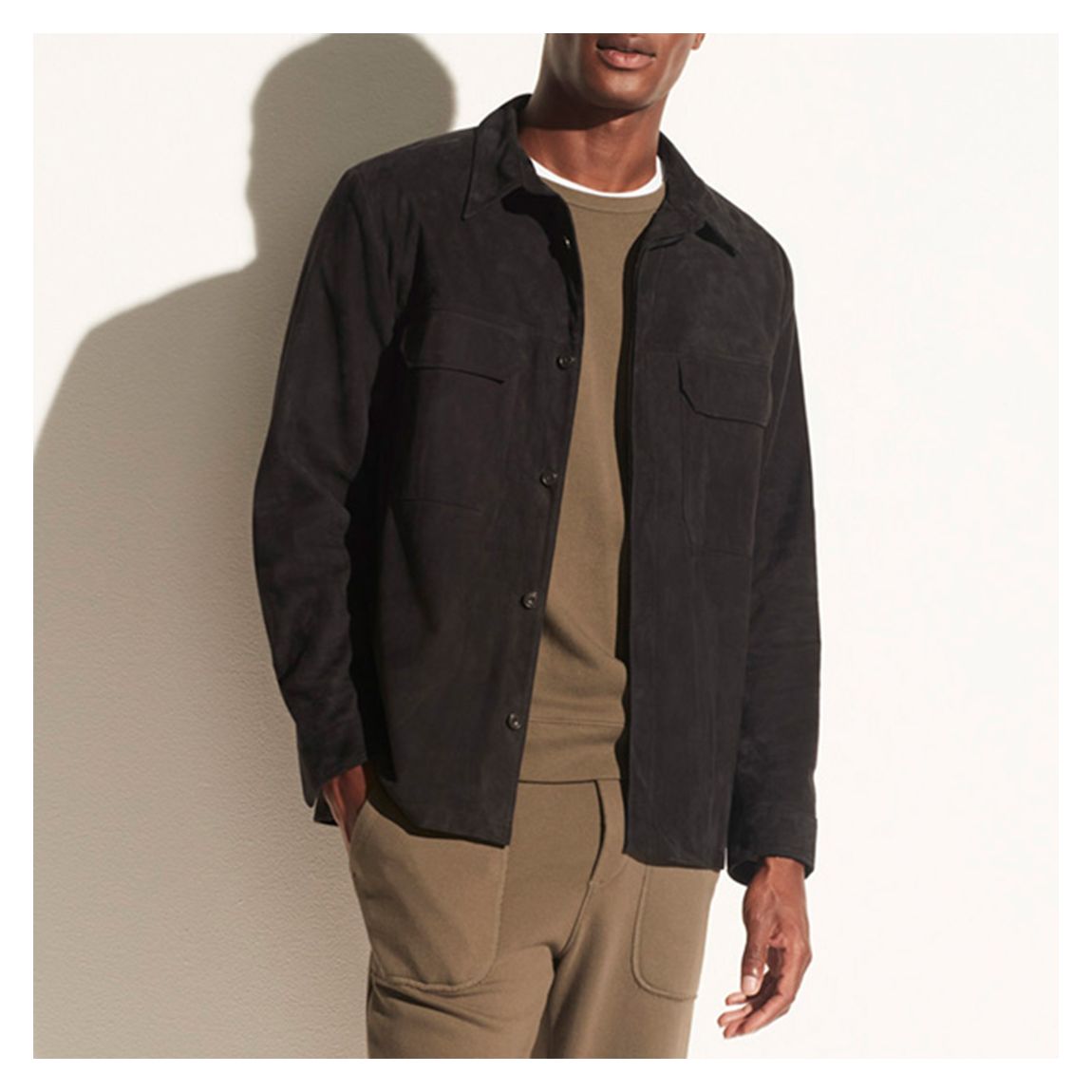 Black Soft Suede Overshirt main product photo