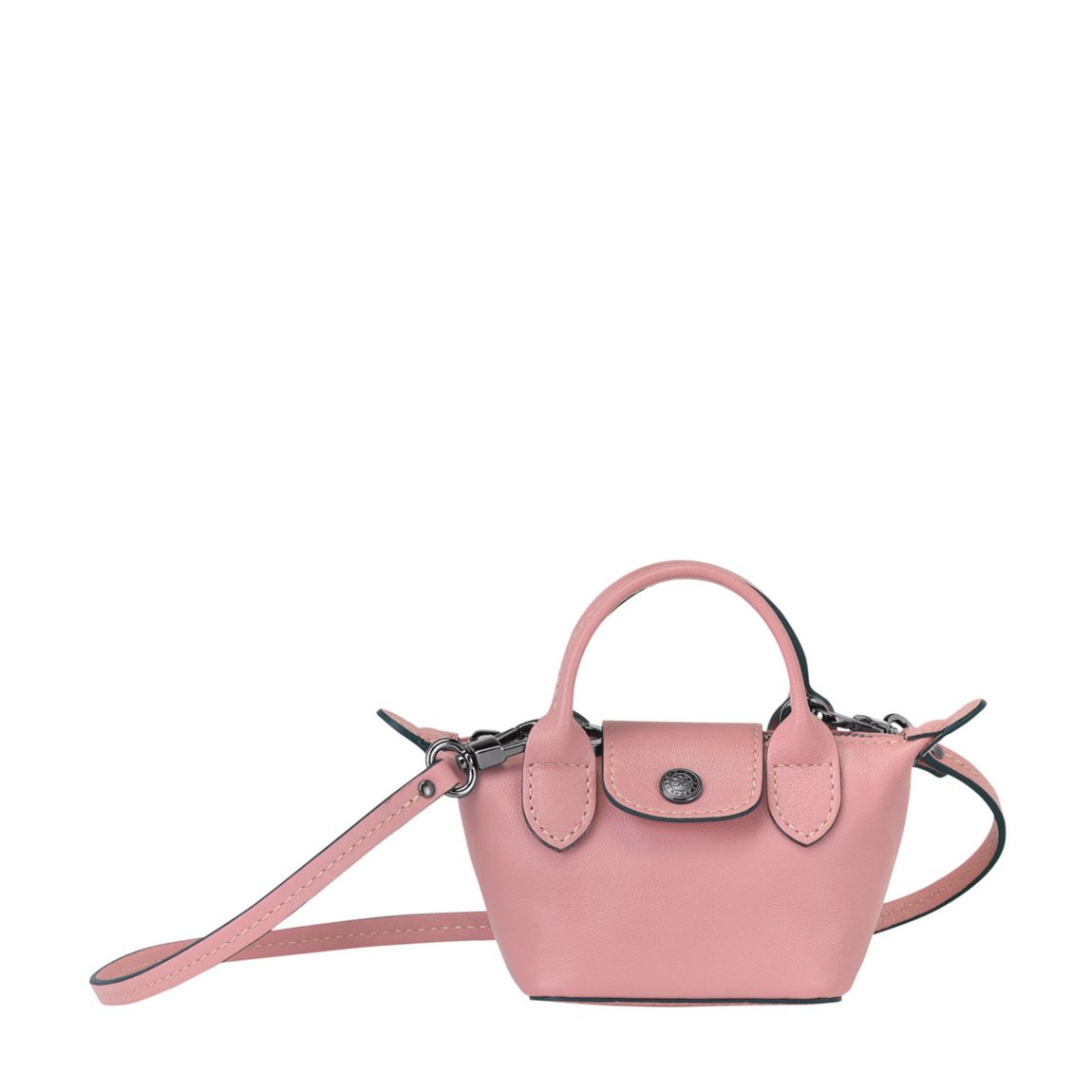 Antique Pink Le Pliage Cuir Crossbody Bag main product photo