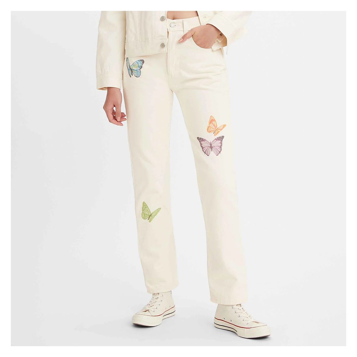 Cream 501® Butterfly Graphic Straight Leg Jeans main product photo
