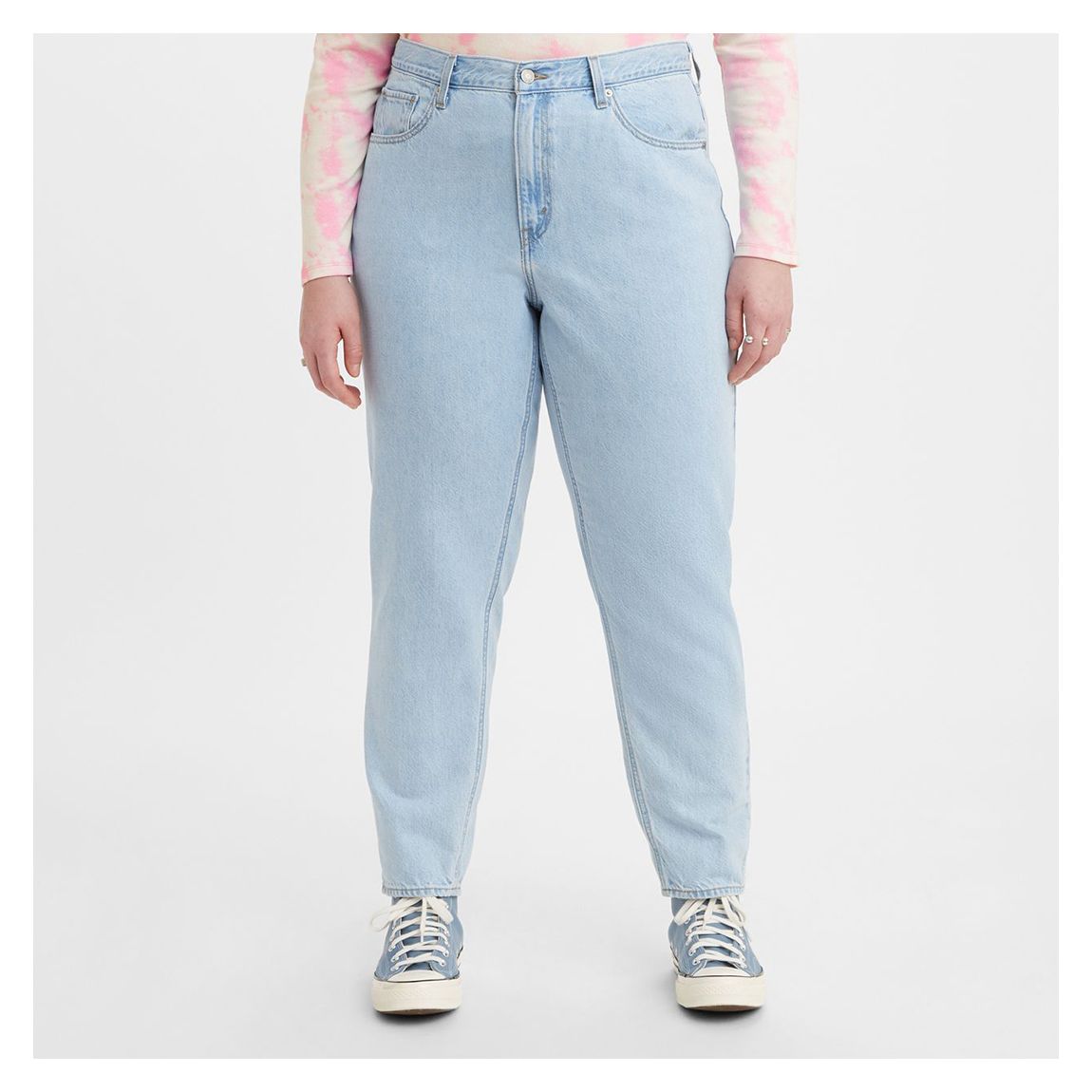 Light Blue 80s Tapered Leg Mom Jeans main product photo