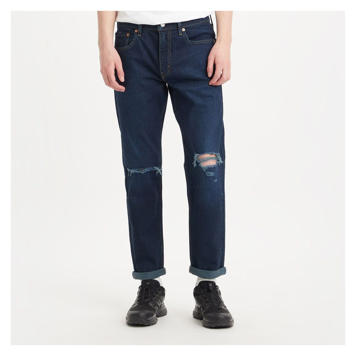 Indigo 502™ Distressed Slim Stretch Jeans main product photo