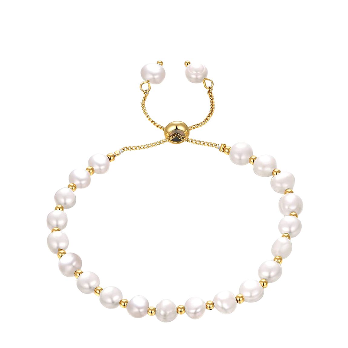 18K Gold Pearl Adjustable Bracelet main product photo
