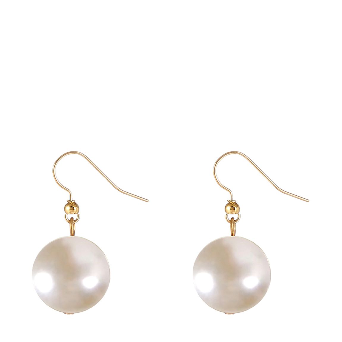 18K Gold Large Pearl Drop Earrings main product photo