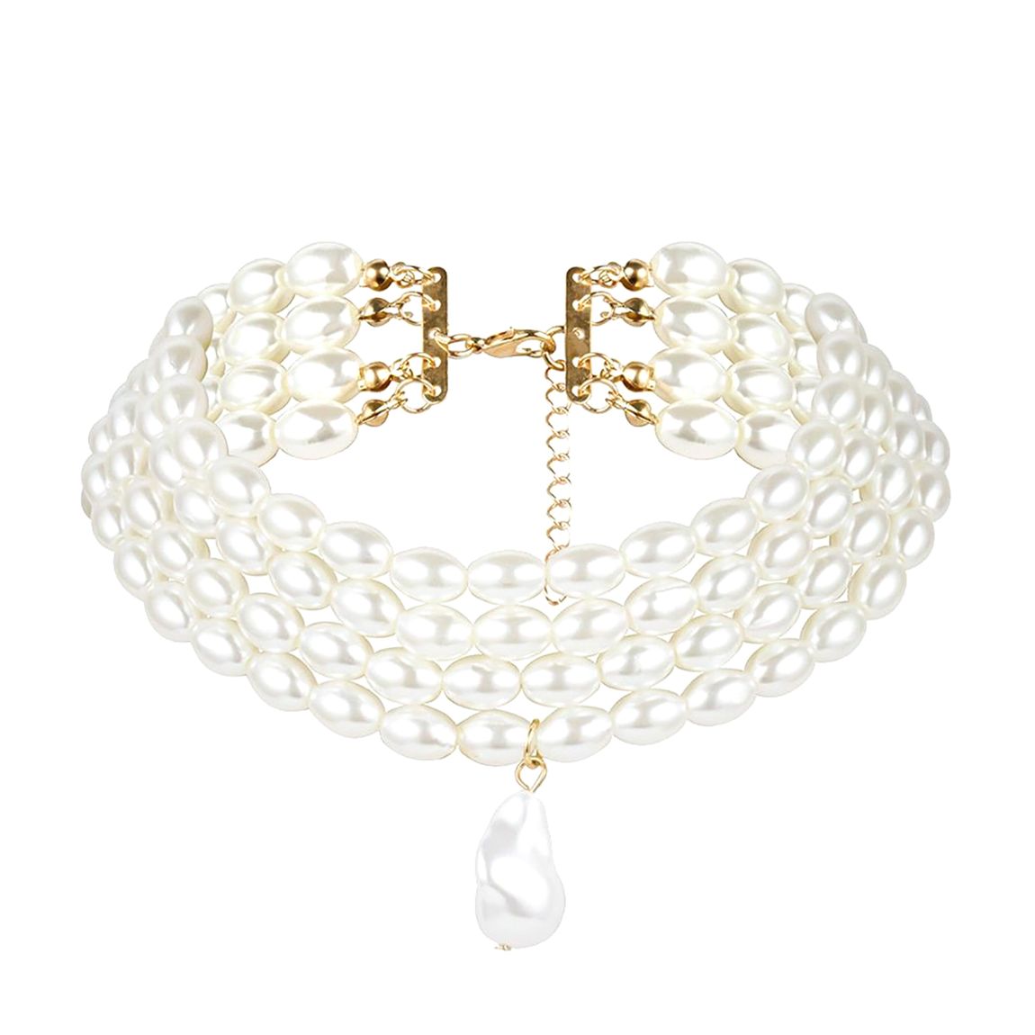 18K Gold Pearl Choker Necklace main product photo