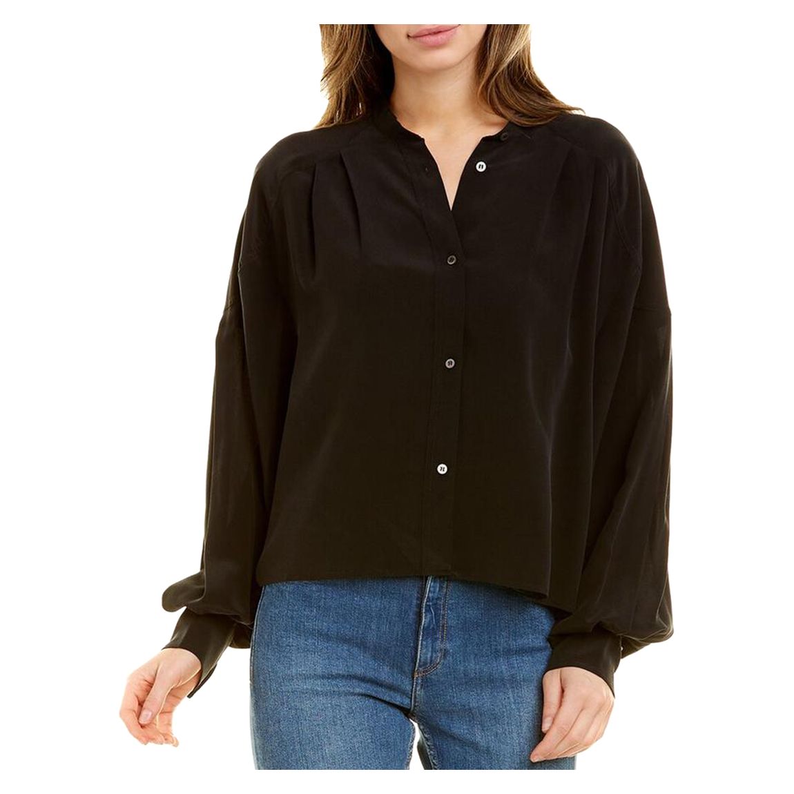Black Issa Buttoned Silk Shirt main product photo