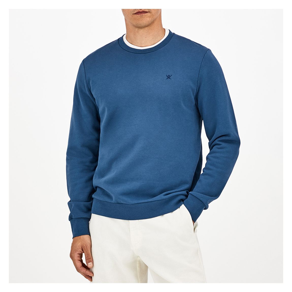 Blue Embroidered Logo Cotton Sweatshirt main product photo