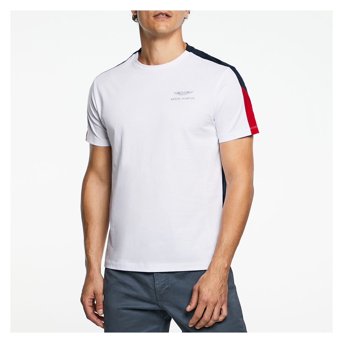 White AMR Logo Cotton T-Shirt main product photo
