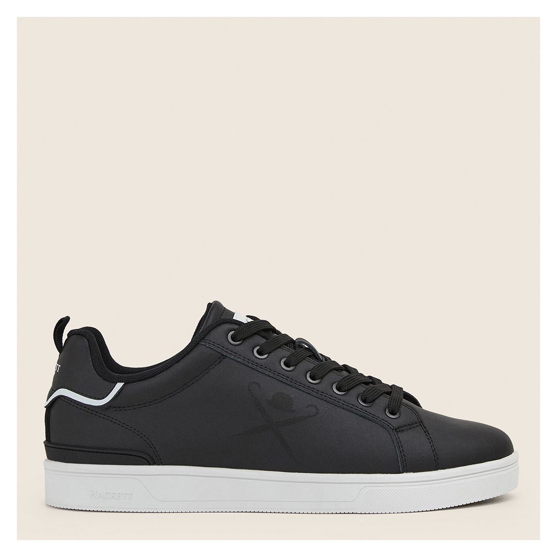 Black Lace Up Leather Trainers main product photo