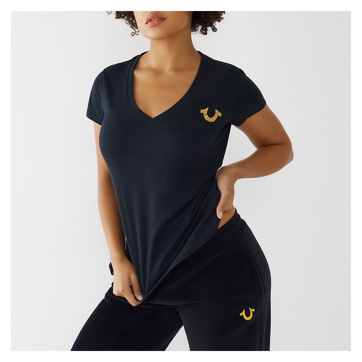 Black Foil Logo Slim Fit Cotton T-Shirt main product photo