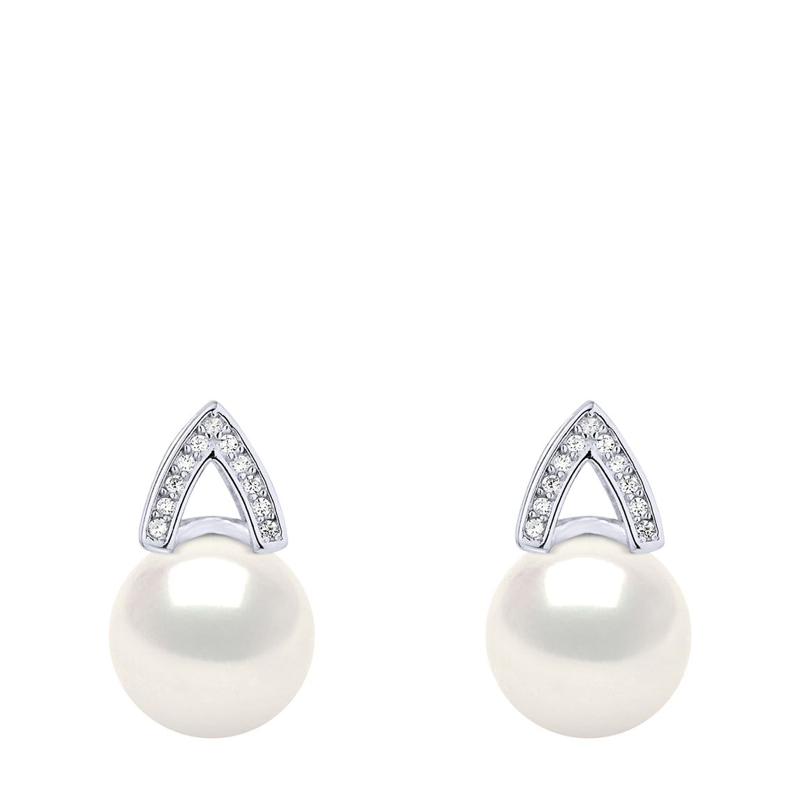 Silver/Natural White Real Cultured Freshwater Pearl Arch Earrings main product photo