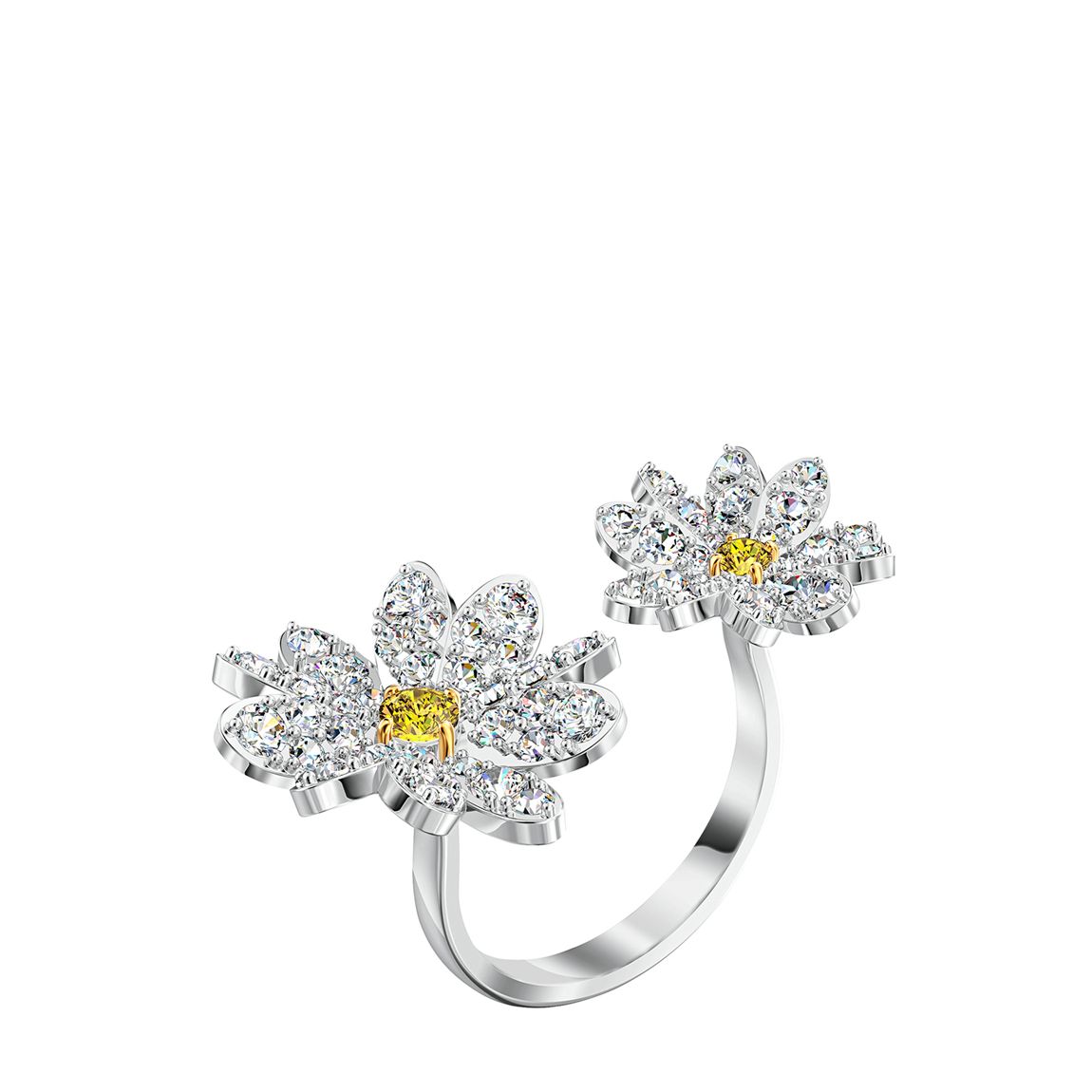 Silver Yellow Eternal Flower Ring main product photo
