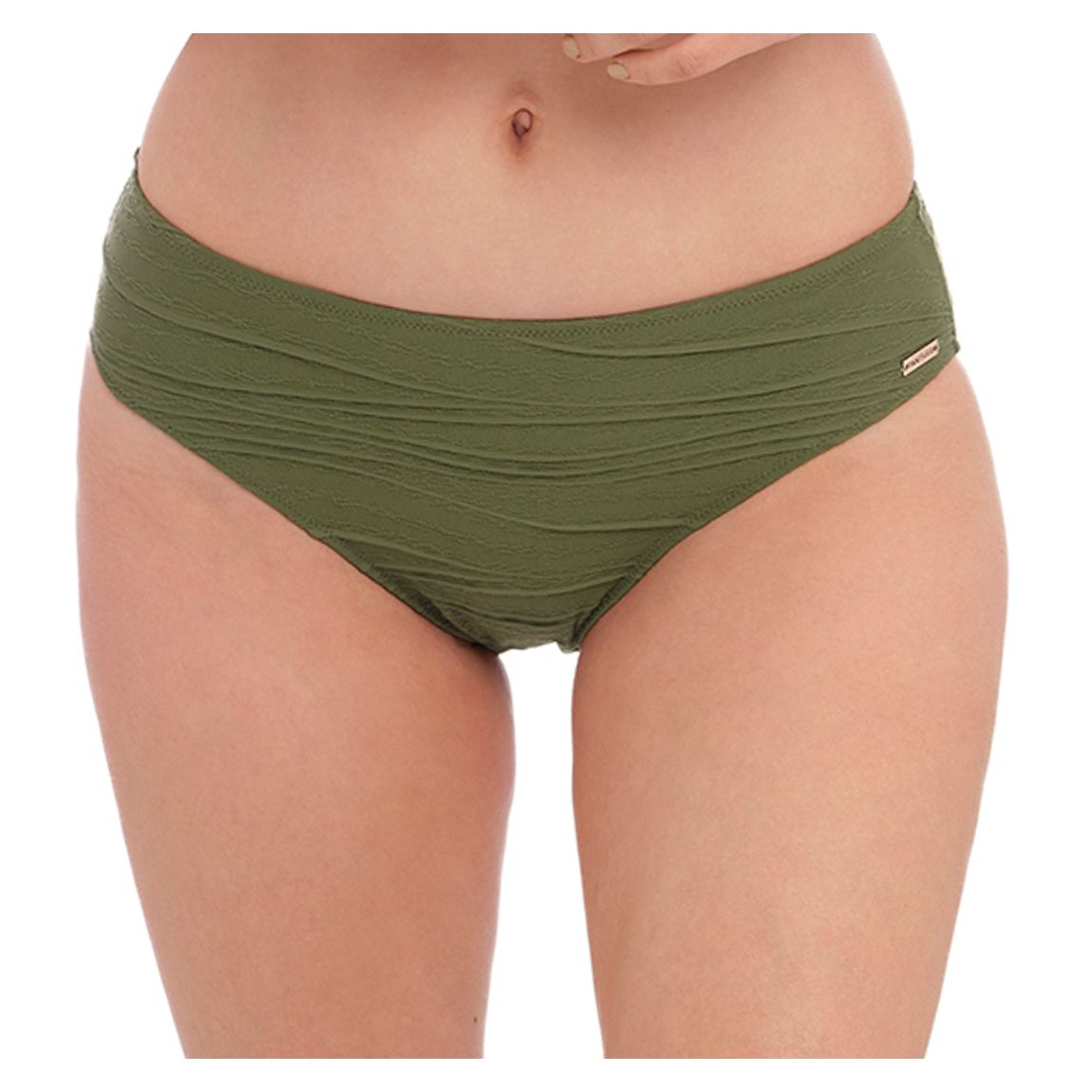 Olive Beach Waves Mid Rise Bikini Brief main product photo