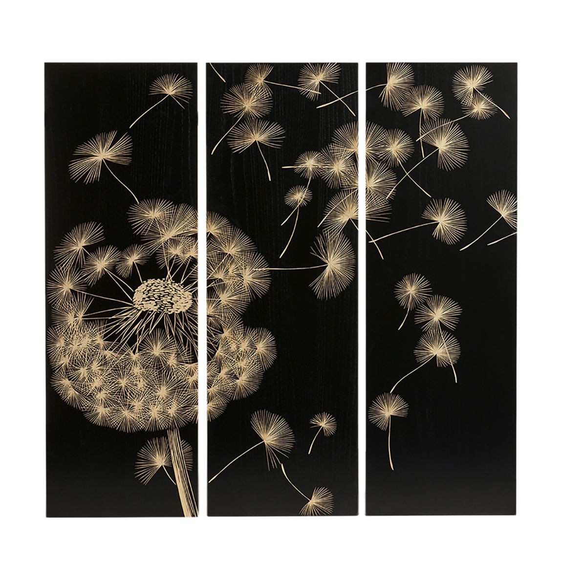 Set of Three Espoir Wall Art Panels, Black/Natural main product photo