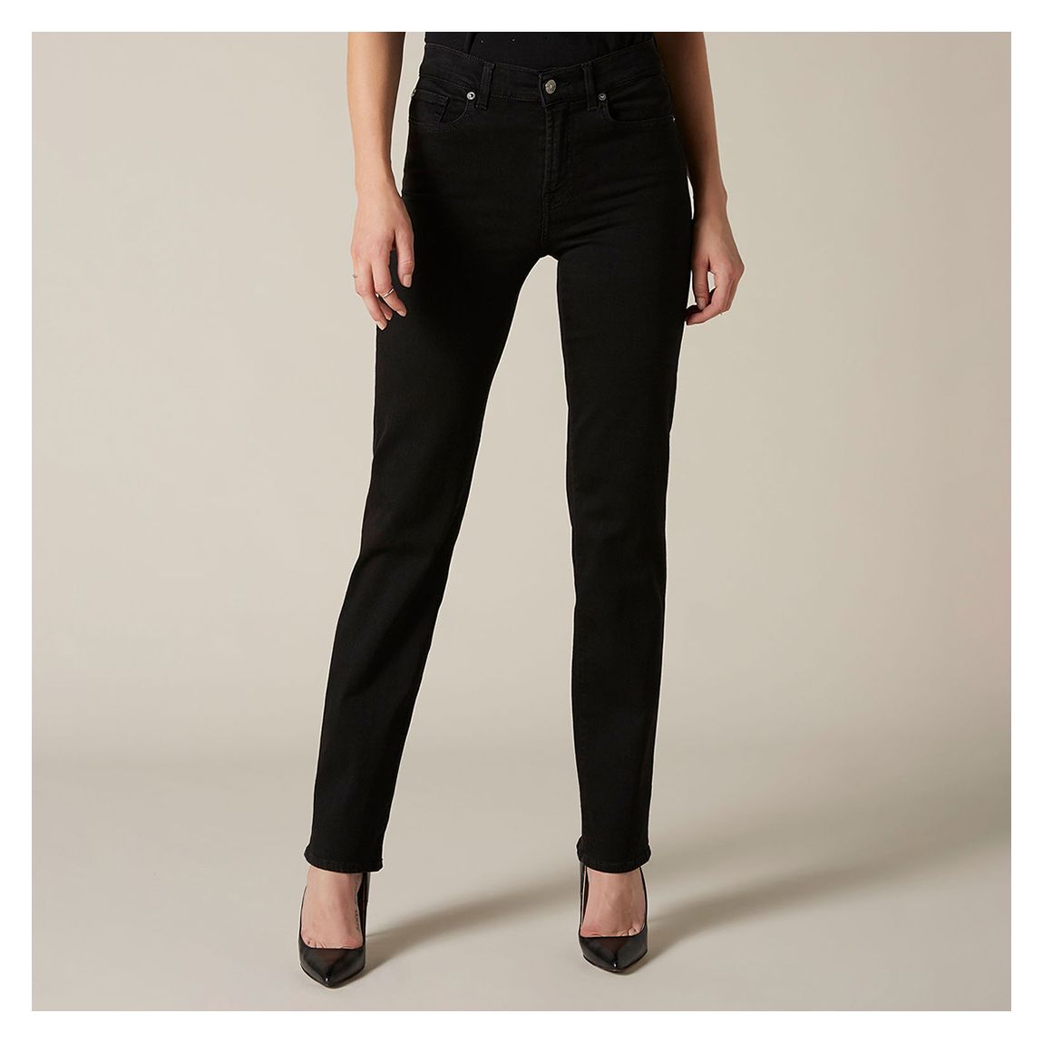 Black Straight Stretch Jeans main product photo