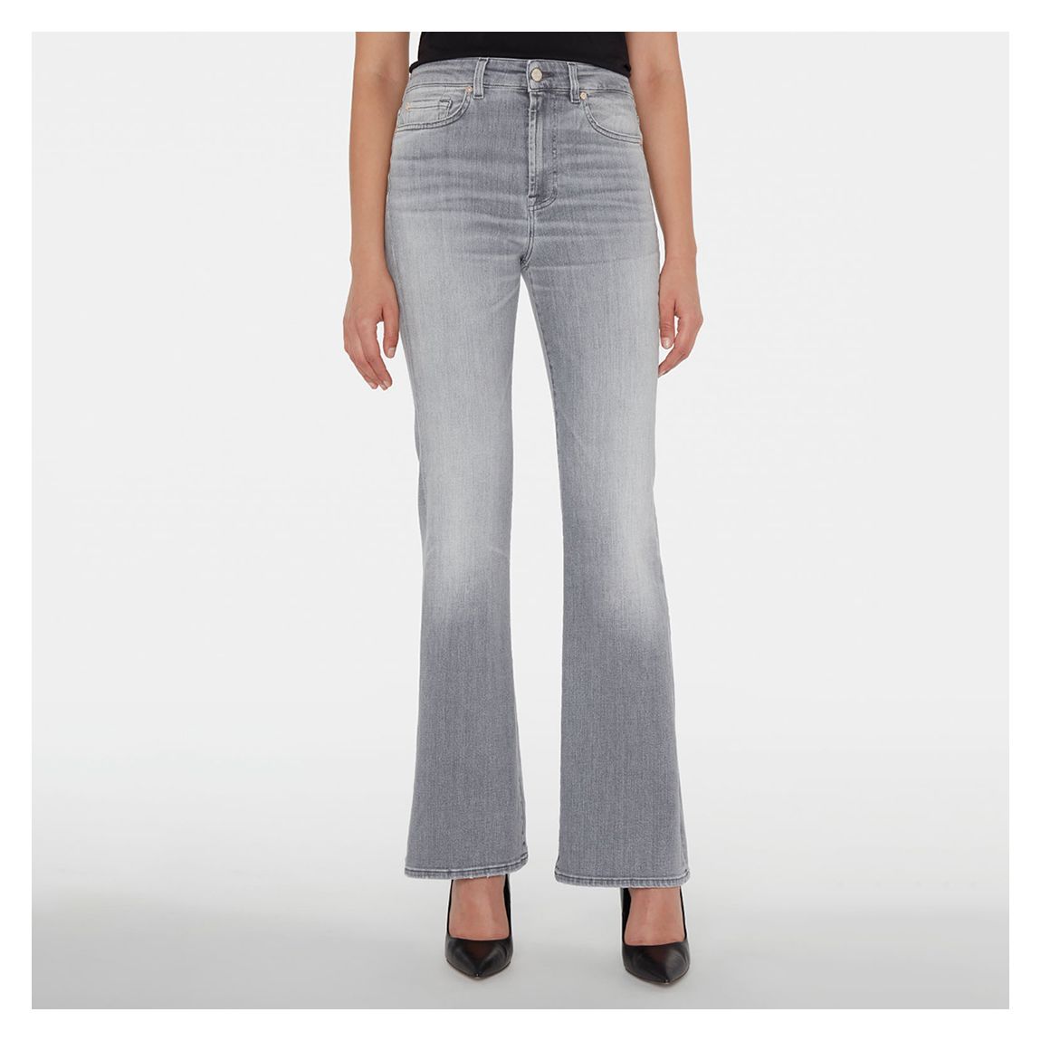 Grey Lisha Flared Stretch Jeans main product photo