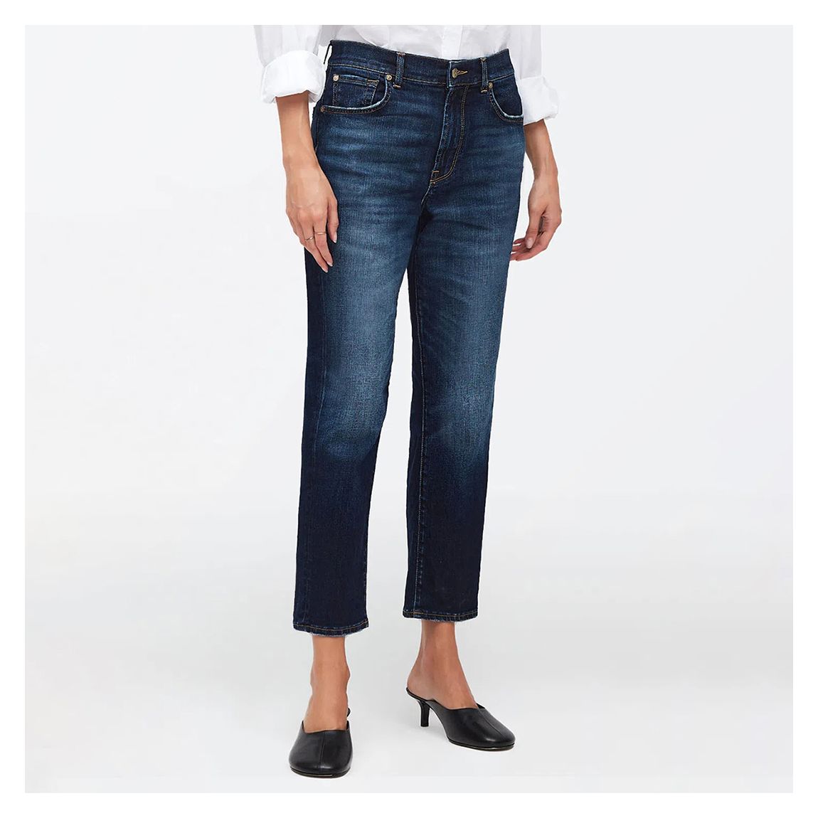 Dark Blue Modern Straight Leg Jeans main product photo