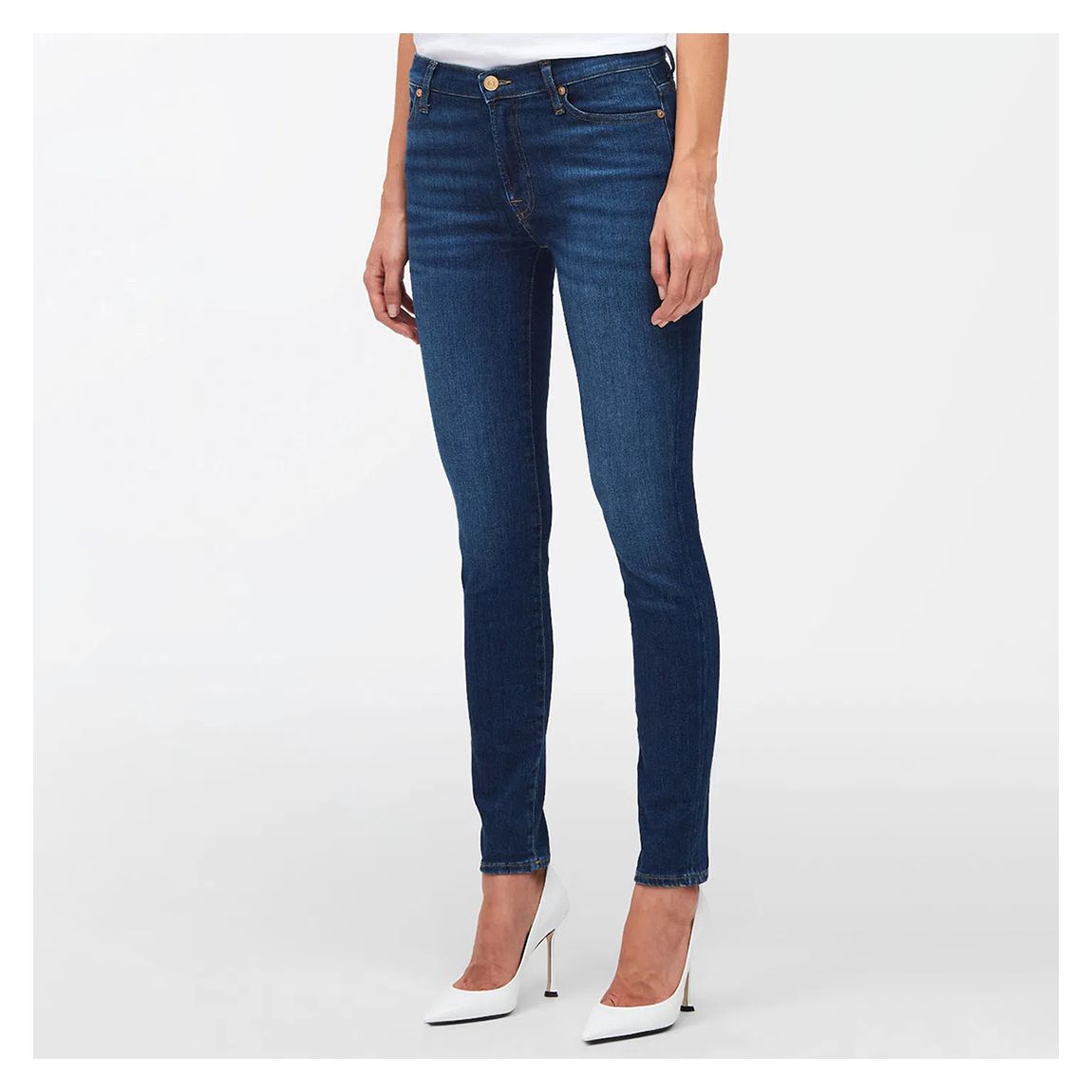 Dark Blue High Waisted Stretch Skinny Jeans main product photo