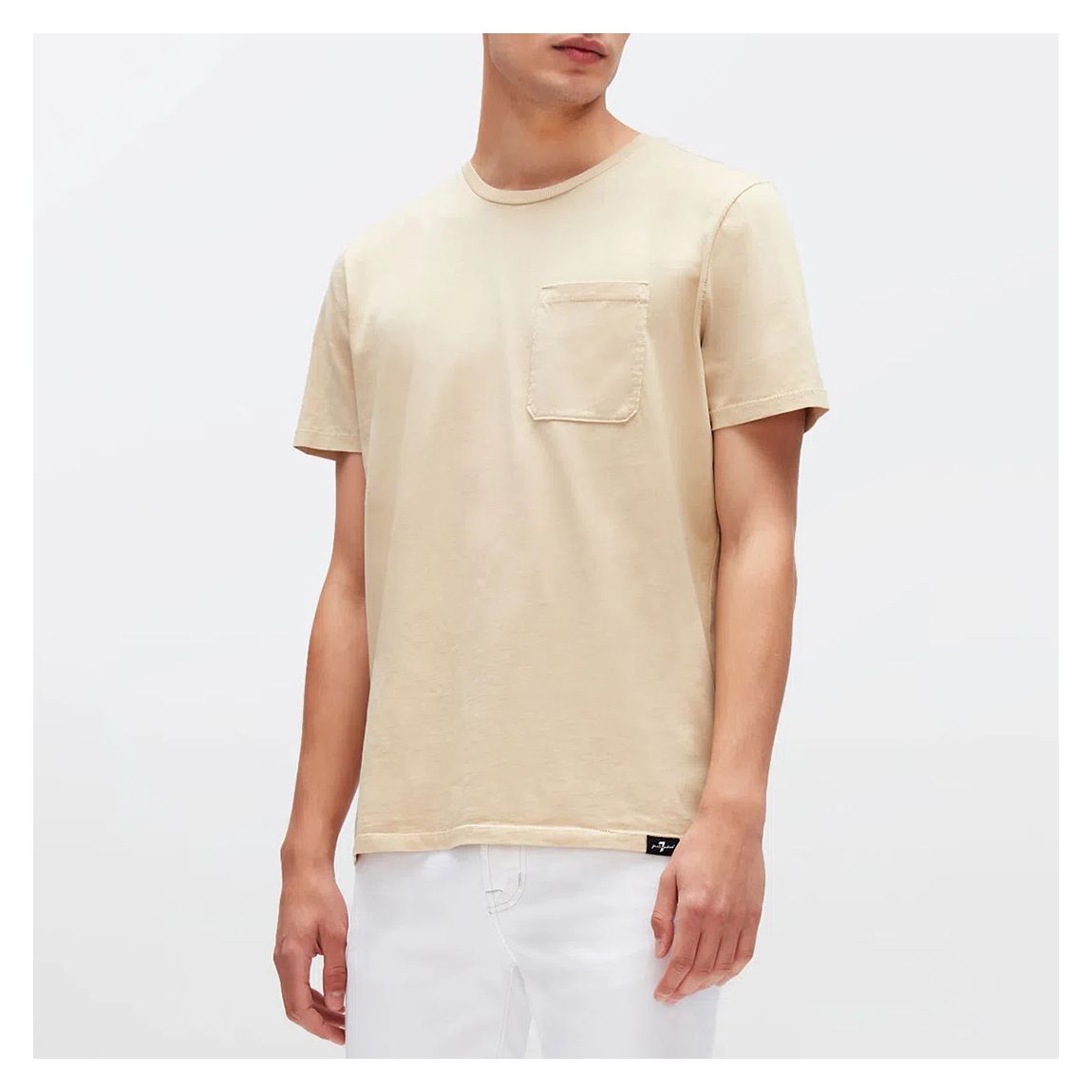 Beige Pocket Detail Cotton T-Shirt main product photo