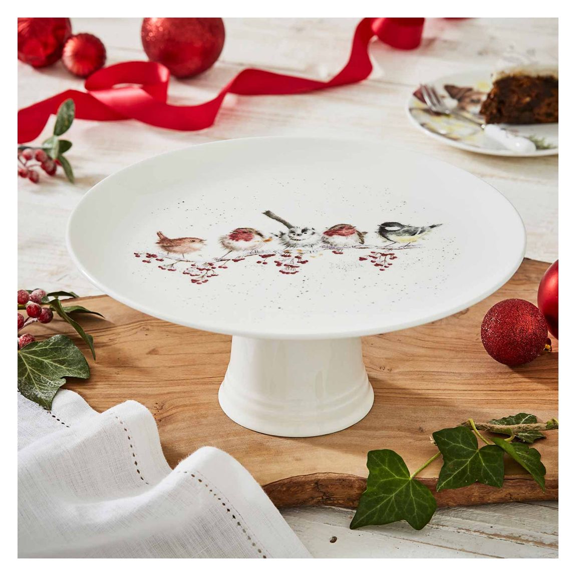 One Snowy Day Footed Cake Plate main product photo